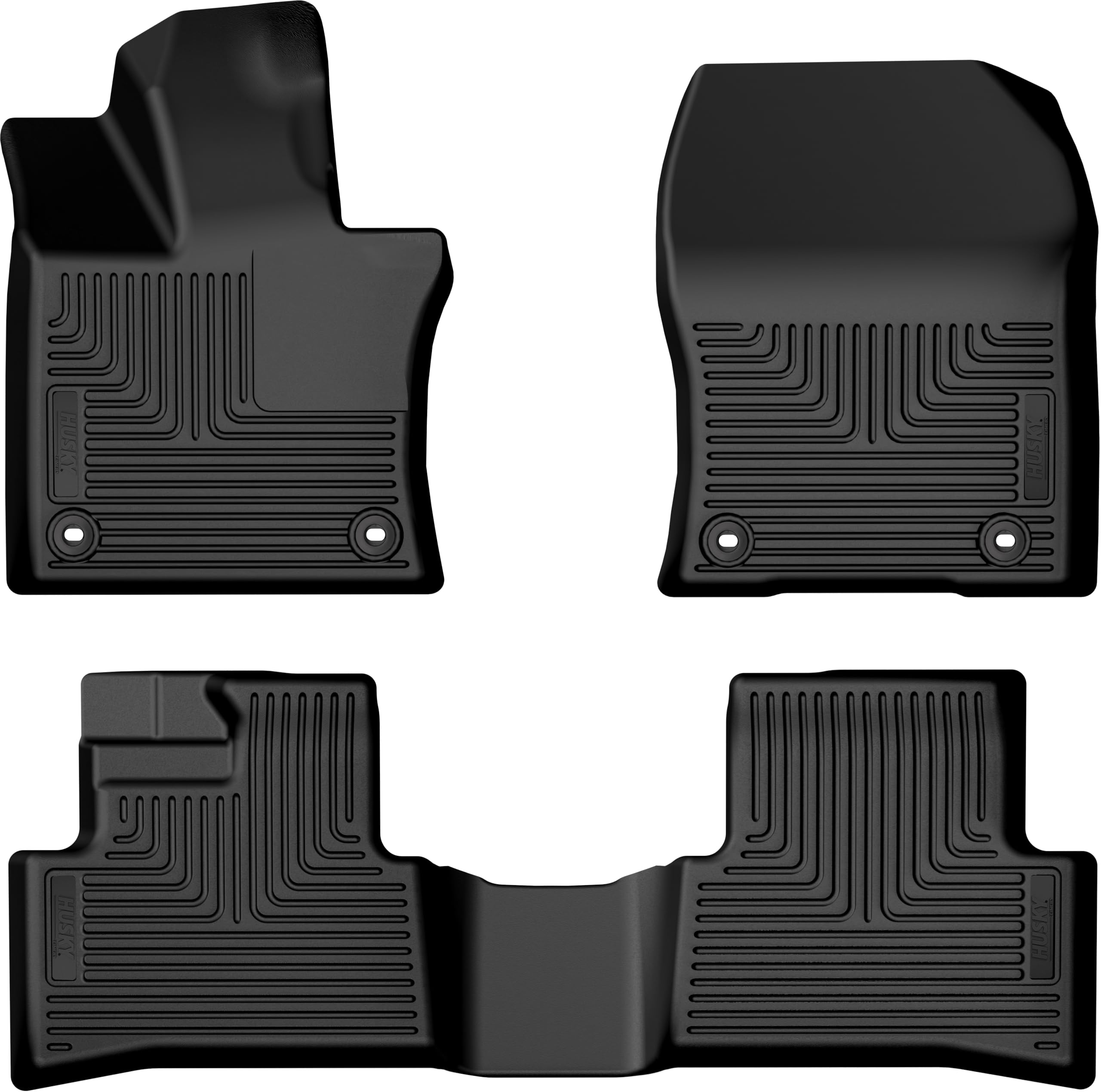 Weatherbeater Husky Liners Floor Mats | Fits 2025 Lexus UX300H; 2019-2024 Lexus UX250H; 2019-2022 Lexus UX200 | Front & 2nd Row, 3-pc Black - 95991