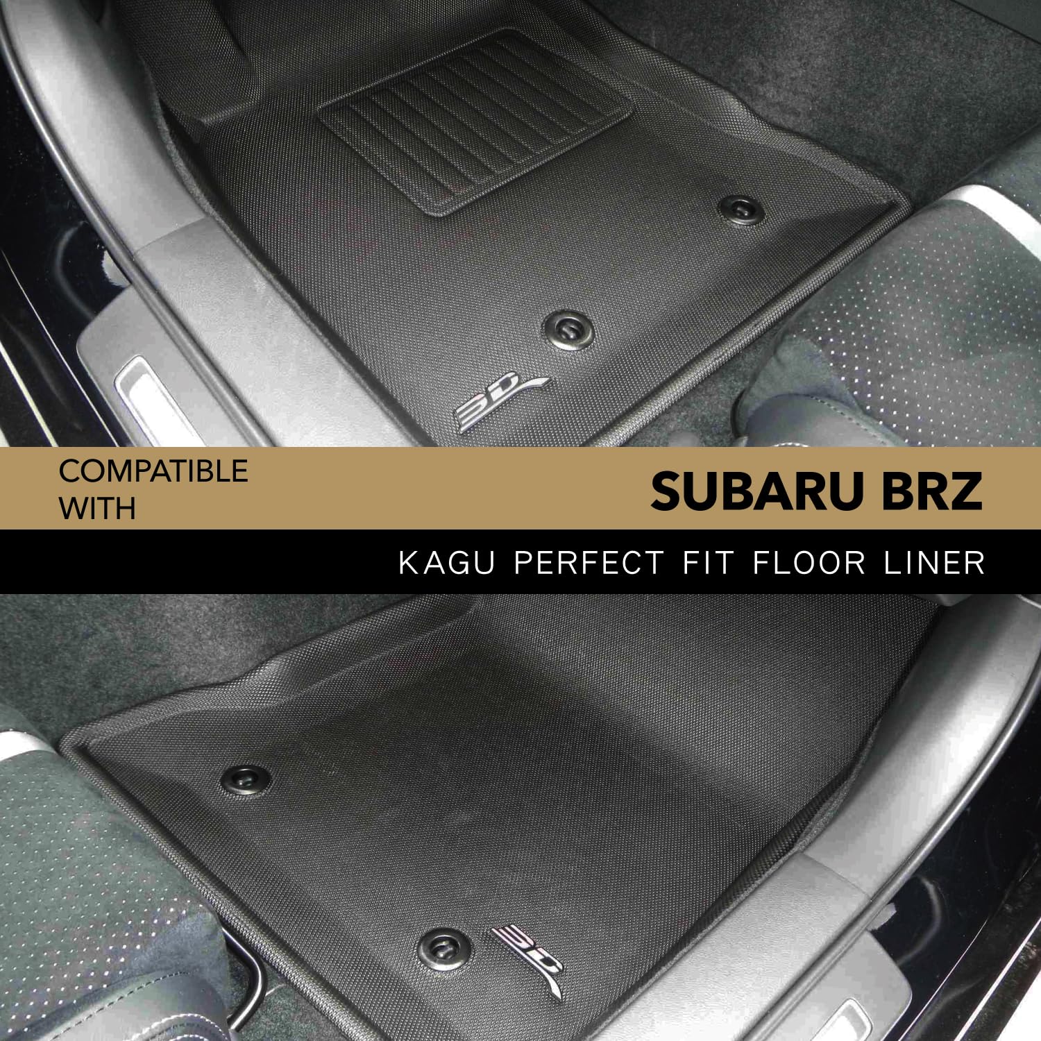 Kagu Floor Mat 3D MAXpider Custom Fit (Black) Compatible with Toyota GR86 / Subaru Brz 2022-2026 - R1
