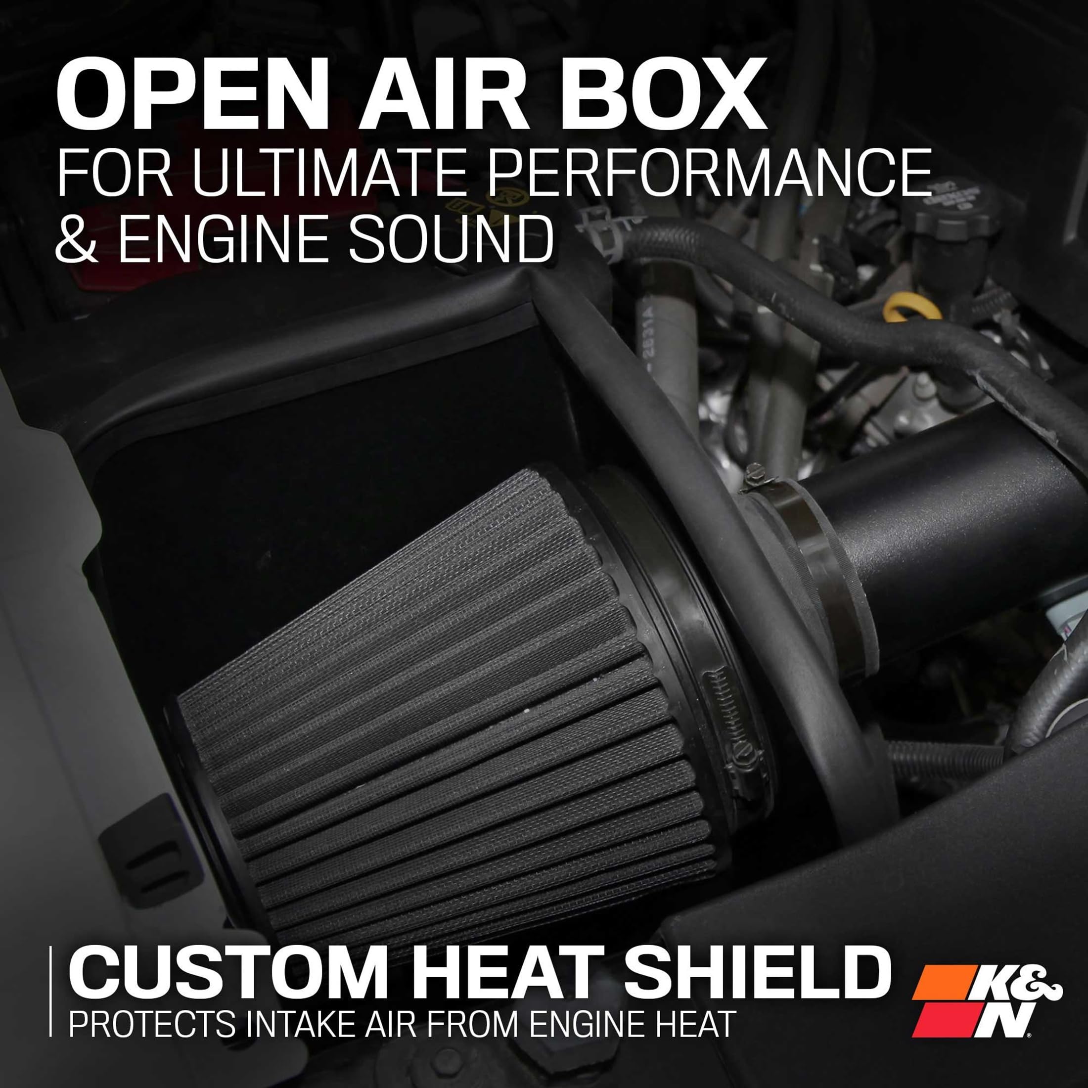 Cold Air Intake System K&N: Dry-Flow Air Filter, Increase Performance & Towing: Compatible with 2009-2014 Chevy/GMC/Cadillac Silverado, Suburban, Tahoe, Sierra, Yukon, Escalade, Avalanche, 71-3070