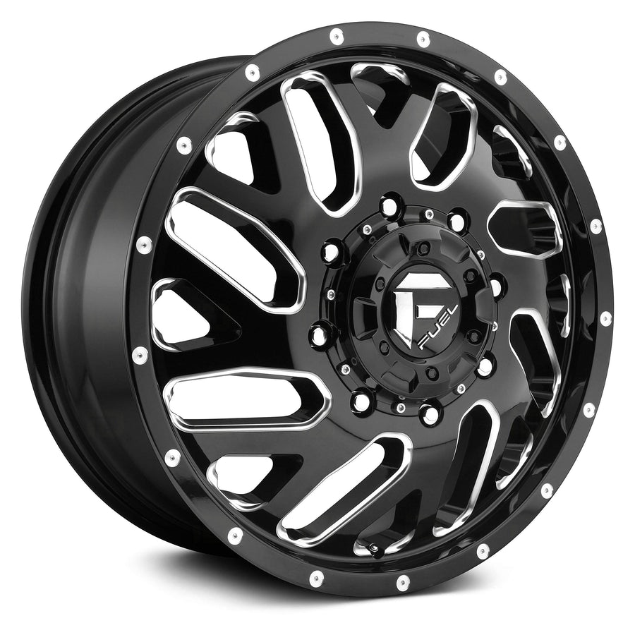D581 Fuel Offroad Triton Dually Rear BLACK Wheel (20 x 8.25 inches /8 x 165 mm, -215 mm Offset)