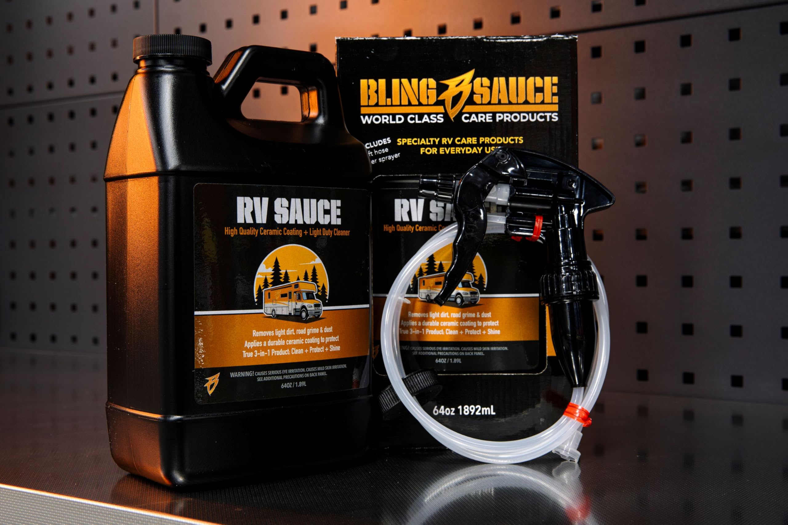 Bling Sauce Ceramic Coating RV Sauce Plus Light Duty Cleaner, 3-in-1 Clean, Protect, and Shine. 64 oz.
