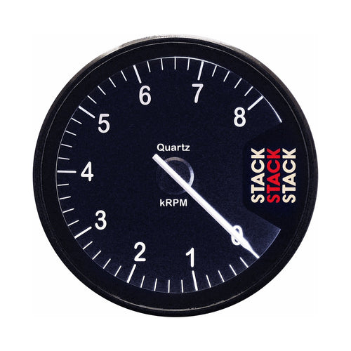 Clubman Stack ST200-08 Black 80mm 0-8k RPM Tachometer