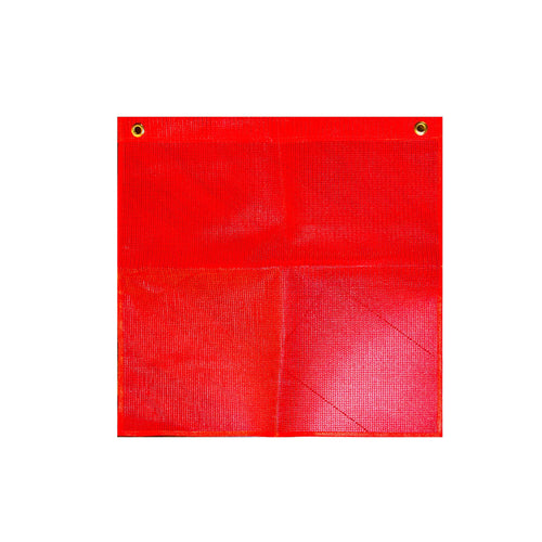 Fluorescent Red Erickson 05302 Mesh Safety Flag with Brass Grommets (18" X 18")
