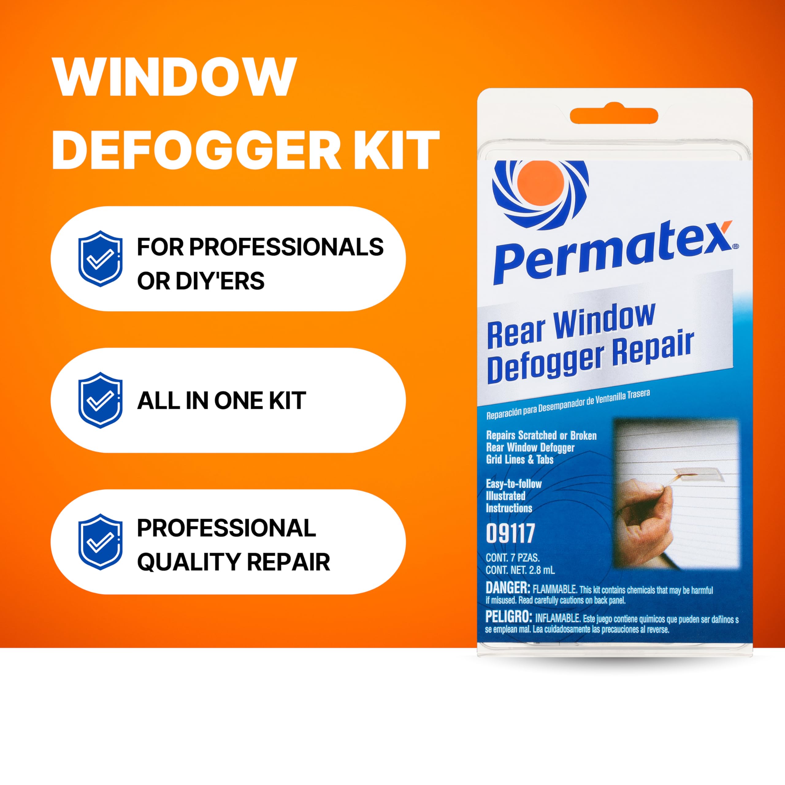Complete Permatex Rear Window Defogger Repair Kit, Single Unit (Packaging may vary)
