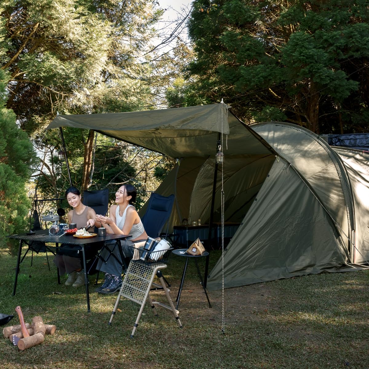 3D Modular Annex Extension Tent for Car Side Awning (Army Green), Waterproof UPF50+, Wind Resistant Lightweight Shelter with Aluminum Frame, Designed to Expand Awning Space