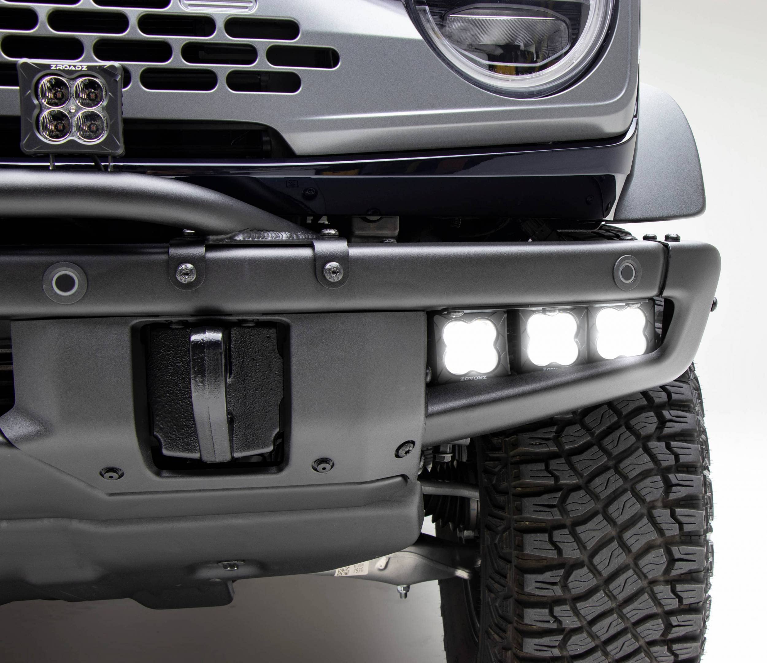 Fog LED KIT ZROADZ Front Bumper for a 2021-2022 Ford Bronco, Includes (6) 3 inch White LED Pod Lights - Part # Z325401-KIT