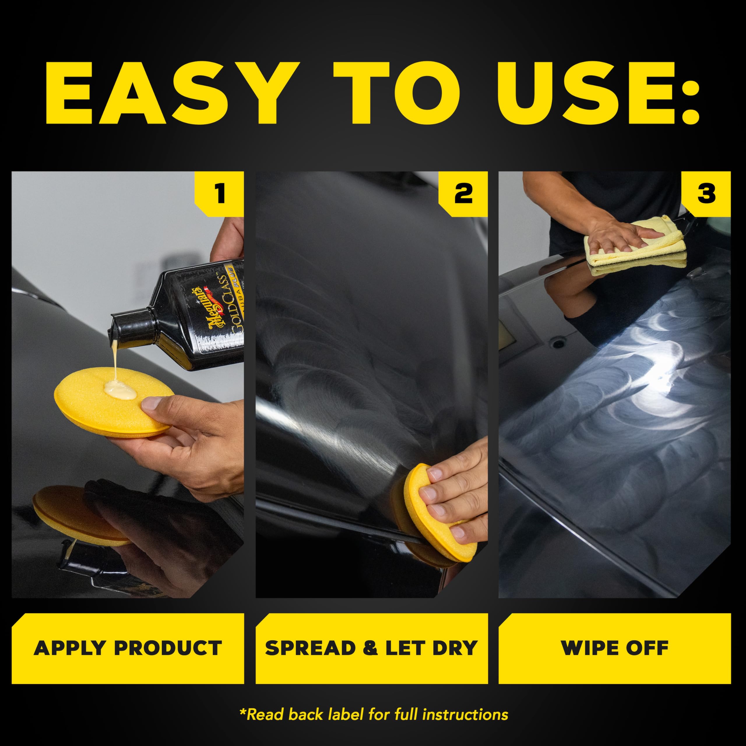 Meguiar's Premium Liquid Wax Kit, Gold Class Carnauba Plus with a Pure Carnauba Wax Blend and a Foam Applicator Pad for Keeping Glossy Paint Protected Like a Pro, 16 Oz Bottle