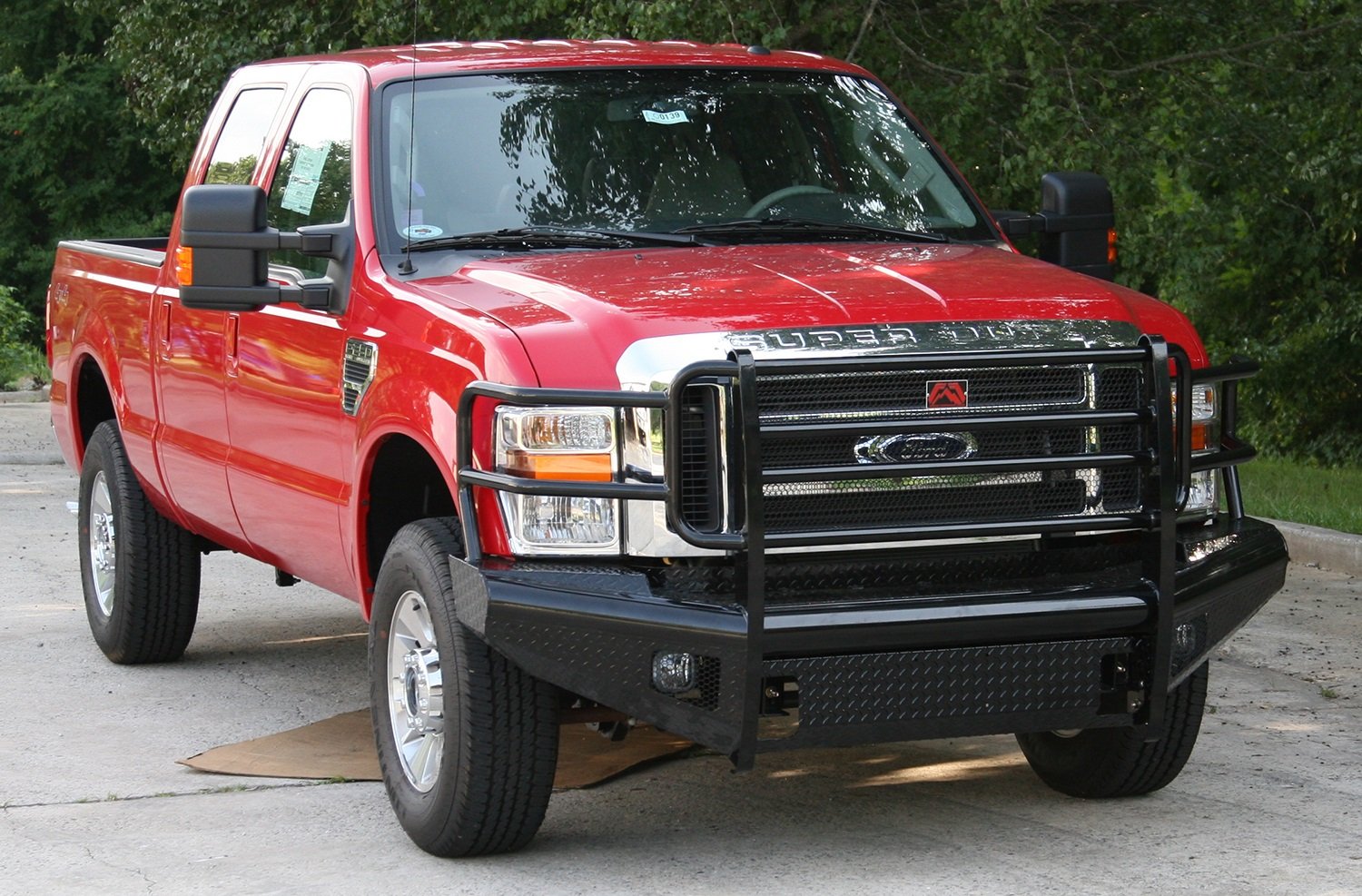 Black Steel Front Ranch Bumper Fab Fours FS08-S1960-1 2 Stage Black Powder Coated w/Full Grill Guard Incl. Light Cut-Outs