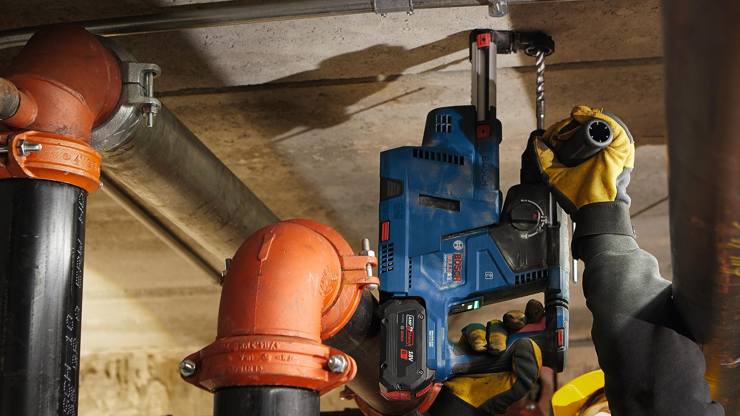 BOSCH 18V GBH18V-24CN Brushless Connected SDS-plus® Bulldog™ 1 In. Rotary Hammer (Bare Tool)