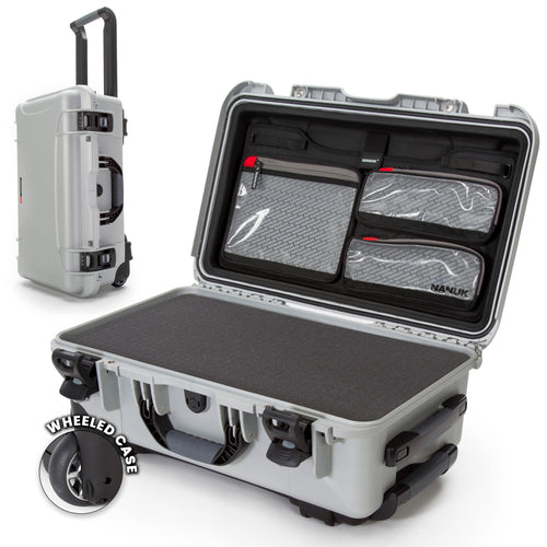 Hard Case NANUK 935 with Cubed Foam and Lid Organizer – Waterproof Protective Equipment Case with Wheels, 22” x 14” x 9” – Dustproof, Airline Carry-On Approved – Silver