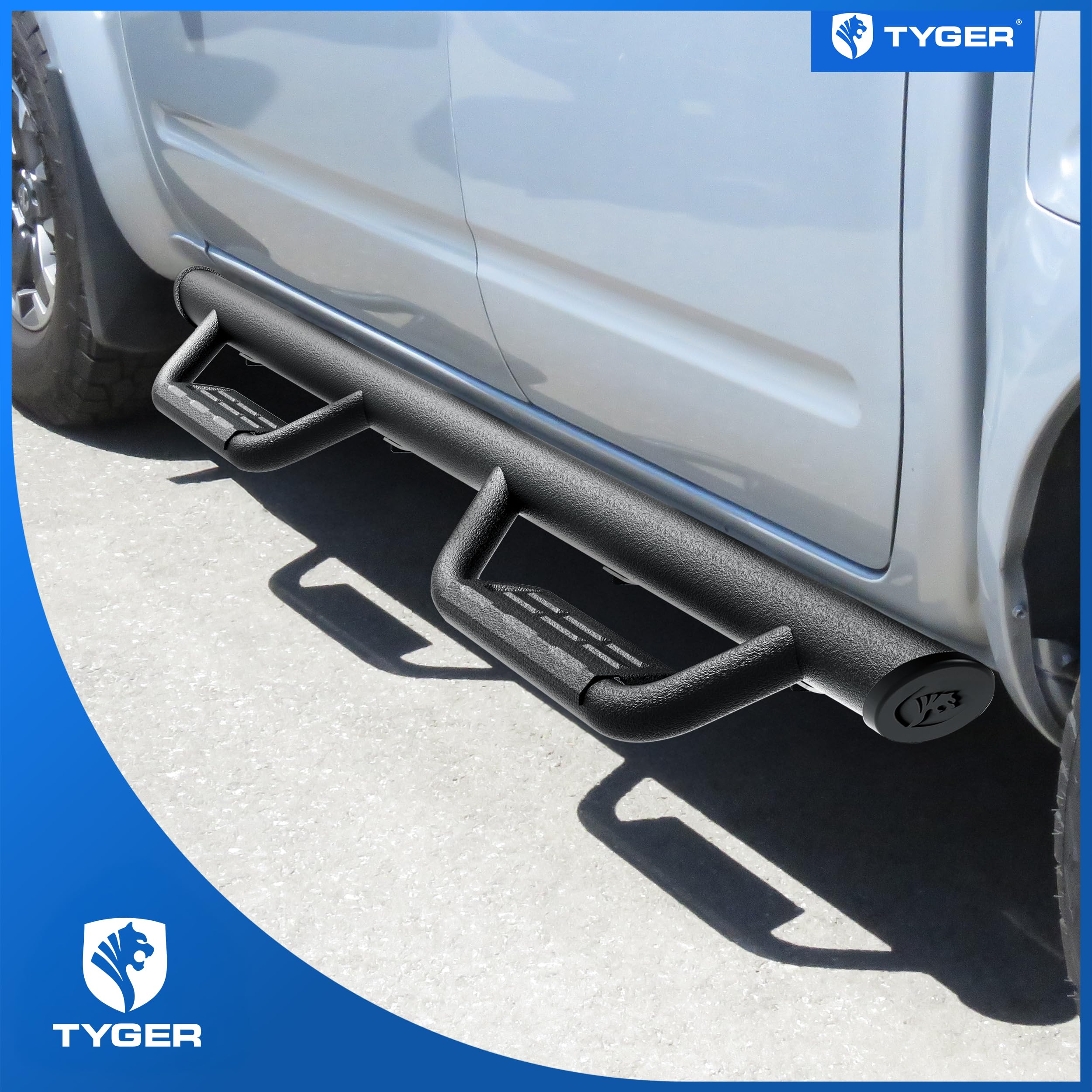 Tyger Auto Running Boards Tyger Access Compatible with 2005-2026 Nissan Frontier | Crew Cab | TG-AS2N24031 | Textured Black Drop Step Rail