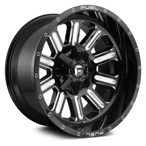 Hardline FUEL D620 Black Wheel with Painted (20 x 10. inches /5 x 114 mm, -18 mm Offset)
