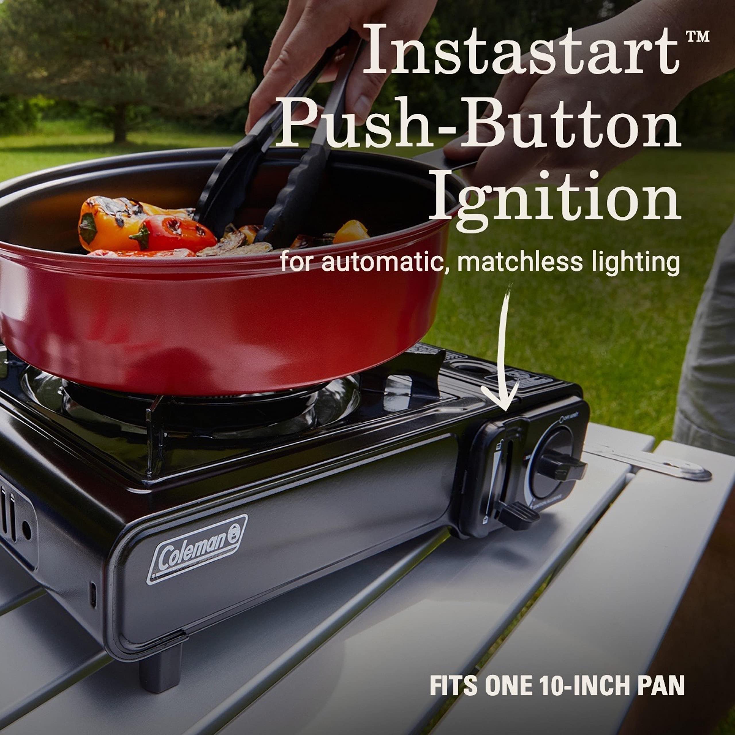 Coleman 1-Burner Classic Butane Stove, Portable Camping Cooktop with Carry Case & InstaStart Ignition, Adjustable Burner with 7650 BTUs of Power for Camping, Grilling, Tailgating, & More