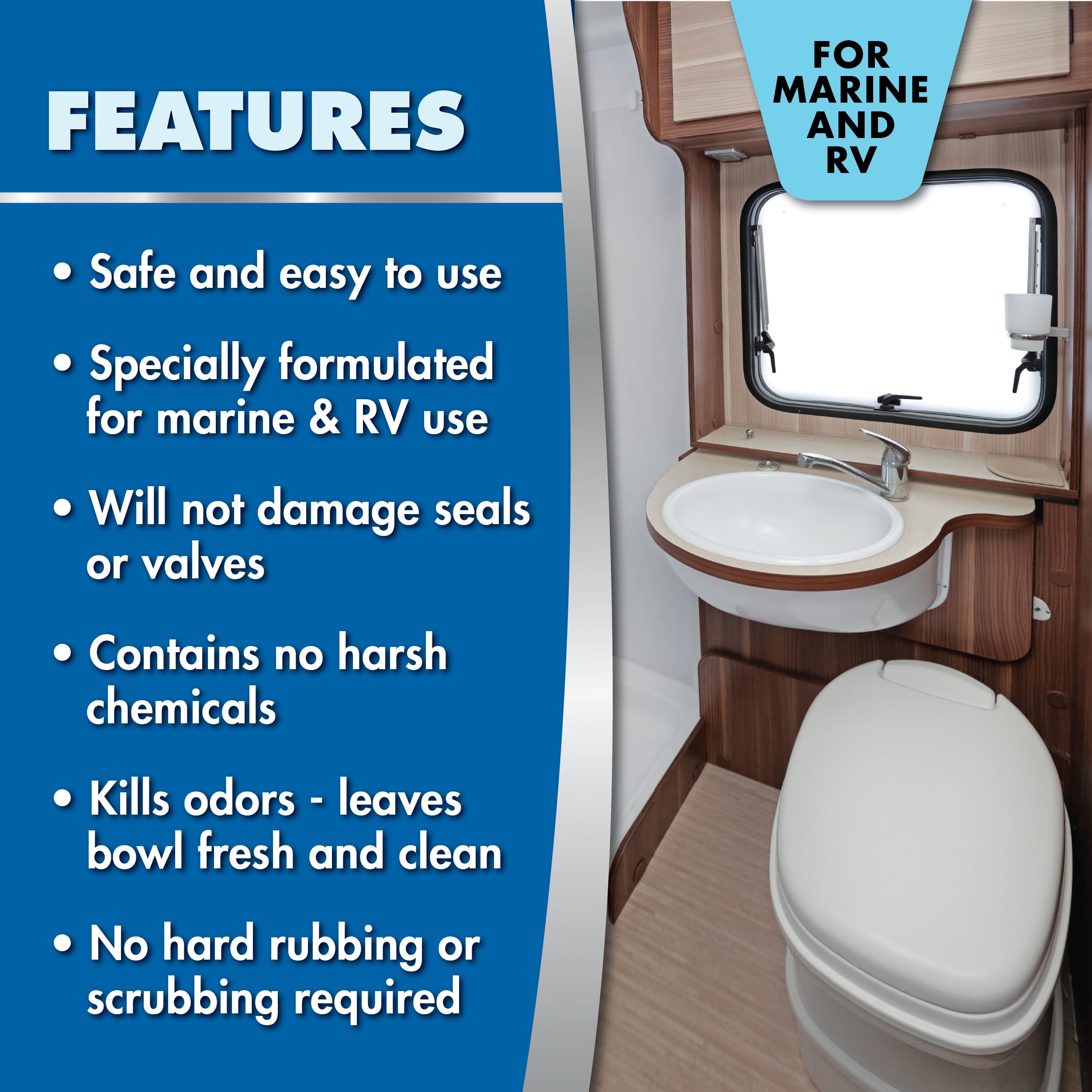 Toilet Bowl Cleaner STAR BRITE - For Boat, RV, Portable Toilets, Removes Stains, Fresh Scent, 16oz (086416)
