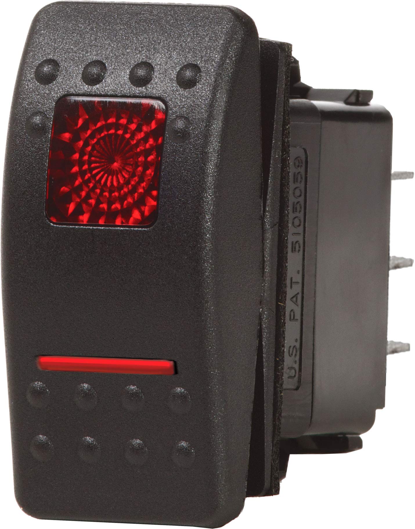 Blue Sea Systems Contura II ON-OFF-ON DPDT Switch, Black