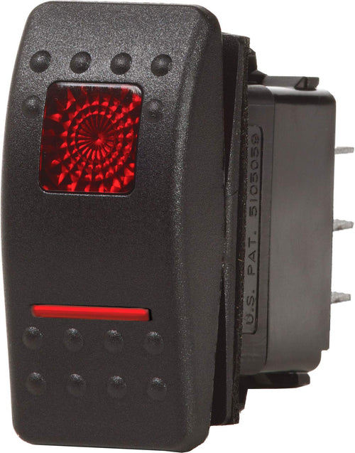 Blue Sea Systems Contura II ON-OFF-ON DPDT Switch, Black