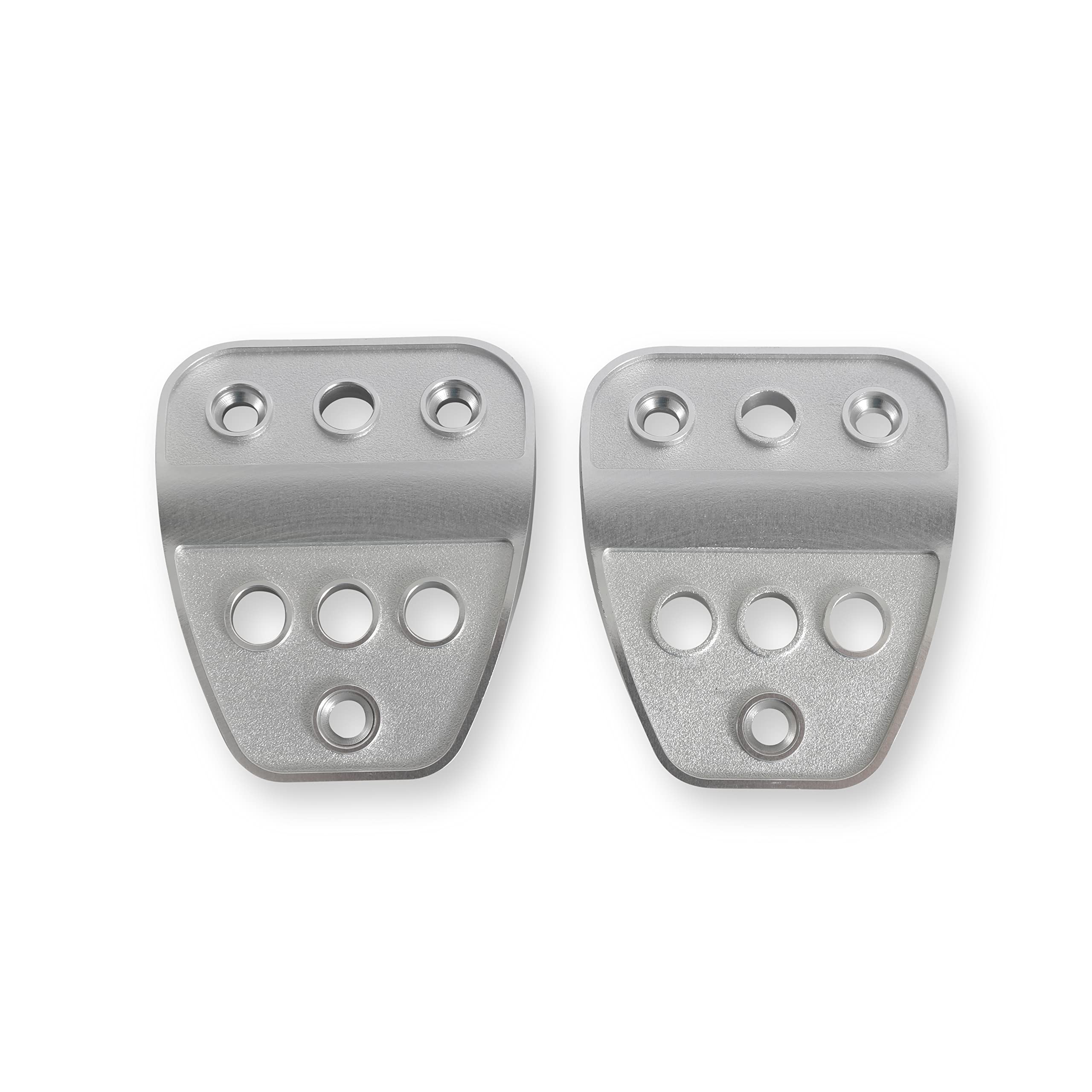 Drake Muscle Cars Manual Billet Aluminum Pedal Covers in Satin Silver Finish Compatible with 2005-2021 Ford Mustangs, Model 5R3Z-2457/9735M