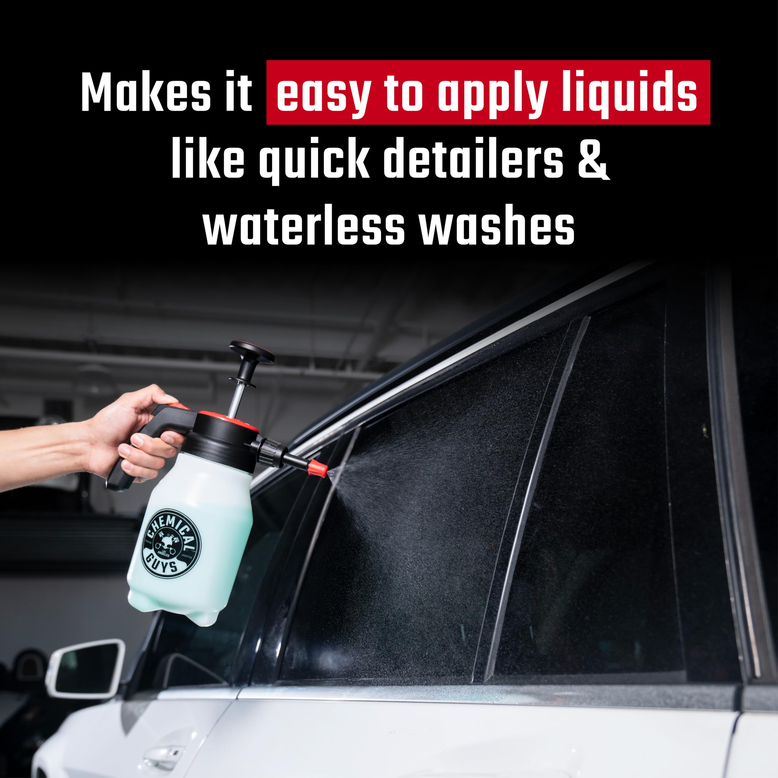 Mr. Sprayer Chemical Guys Full Function Pressure Atomizer and Pump Sprayer, Professional 50 oz Spray Bottle for Cleaning & Washing, for Home, Garden, Car Detailing, Easy Pump Action and Adjustable