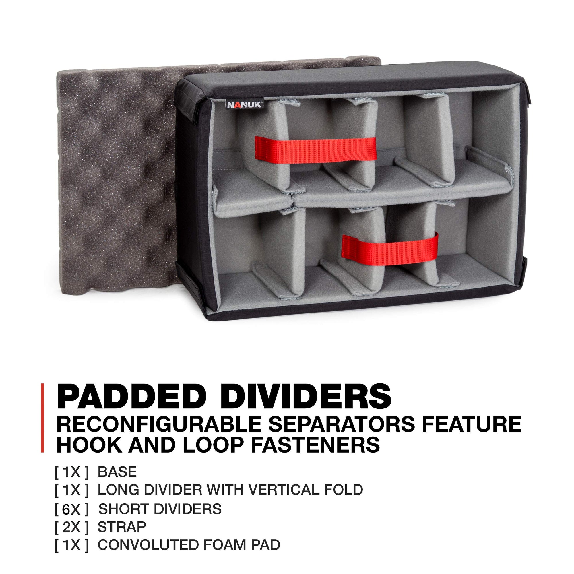 Waterproof Nanuk 918 Hard Case with Lid Organizer and Padded Divider - Graphite