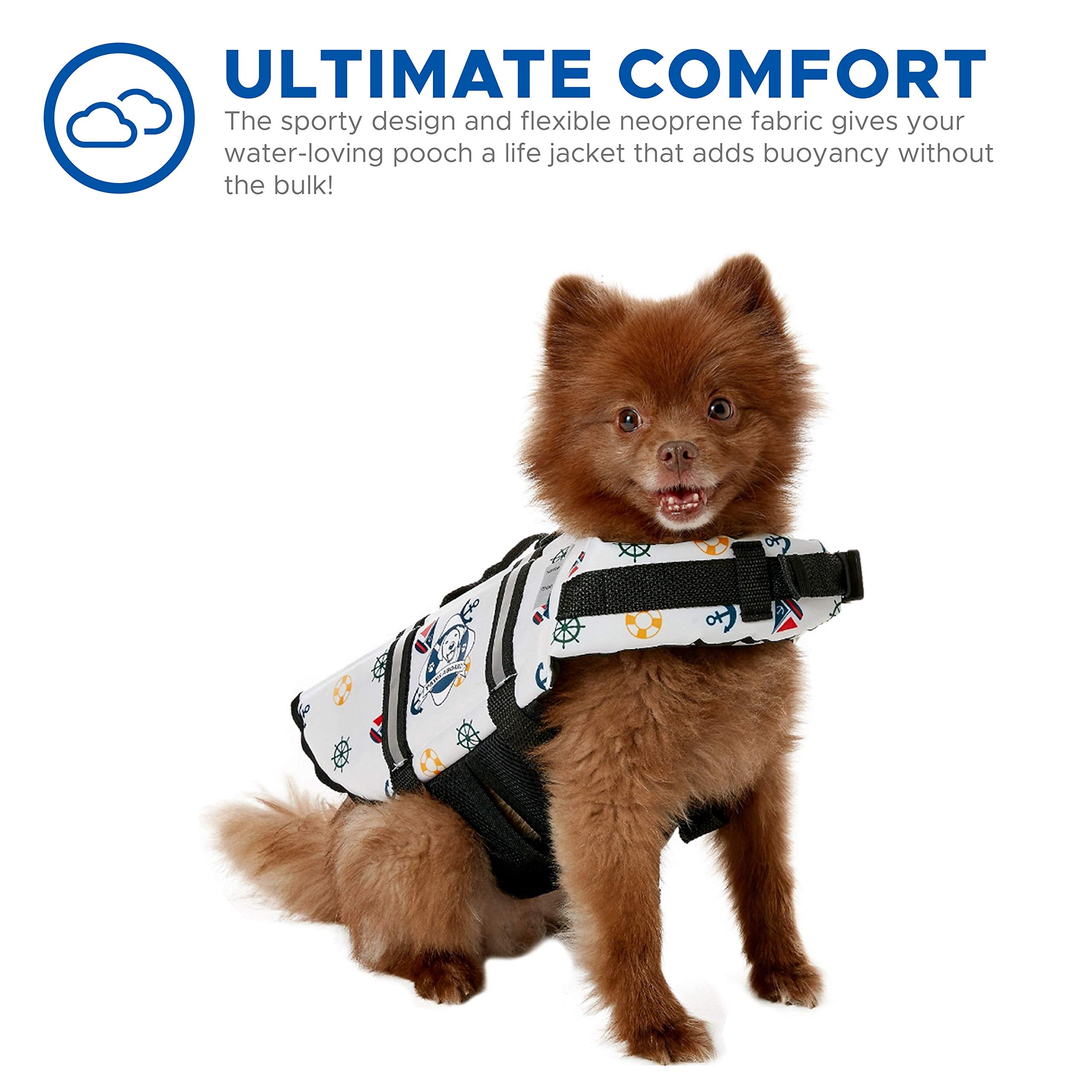 Paws Aboard Medium Doggy Life Jacket - Nautical Dog M1400-N1400