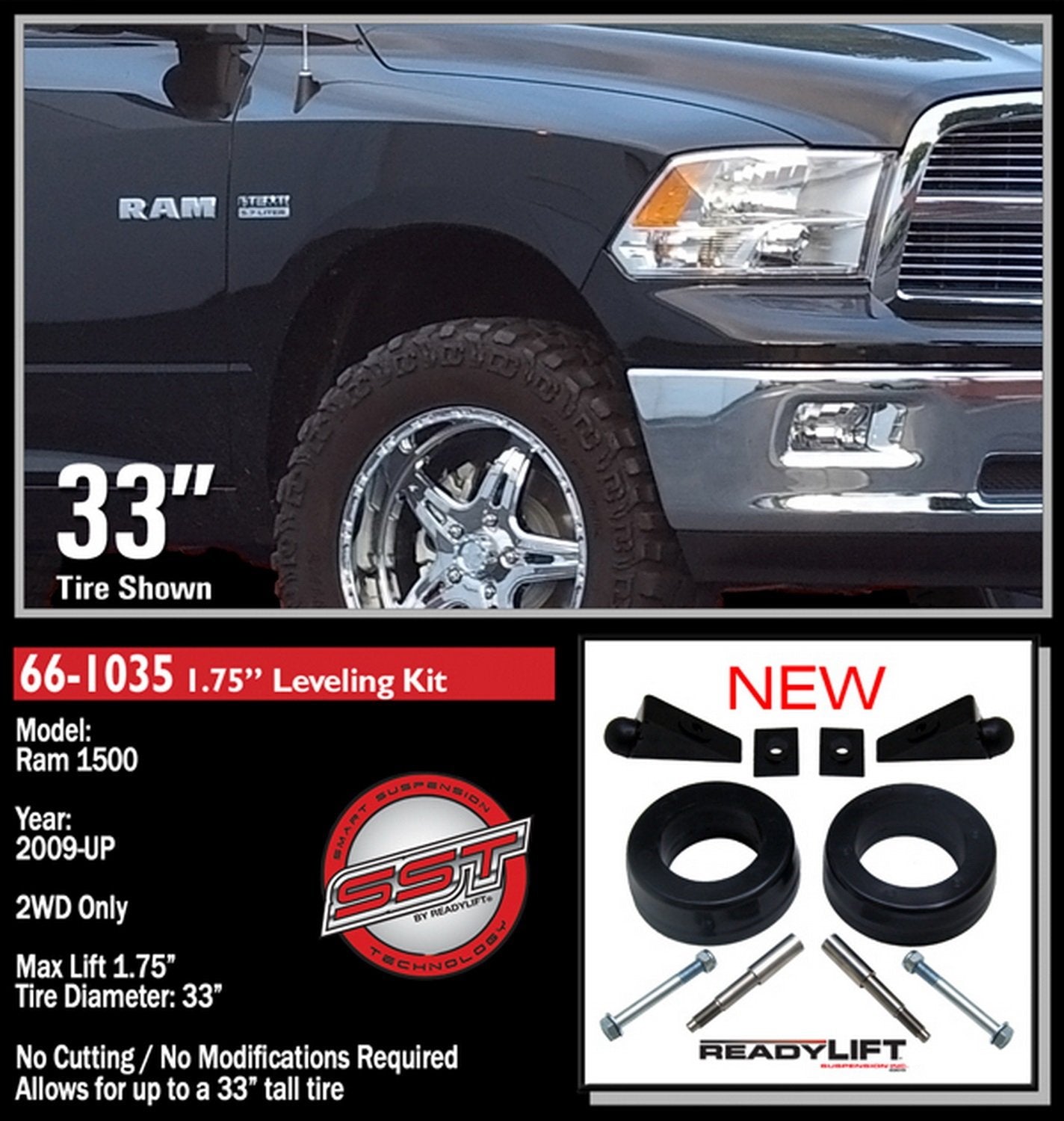 1.75" Leveling Kit ReadyLift for Dodge RAM 1500 2WD 66-1035