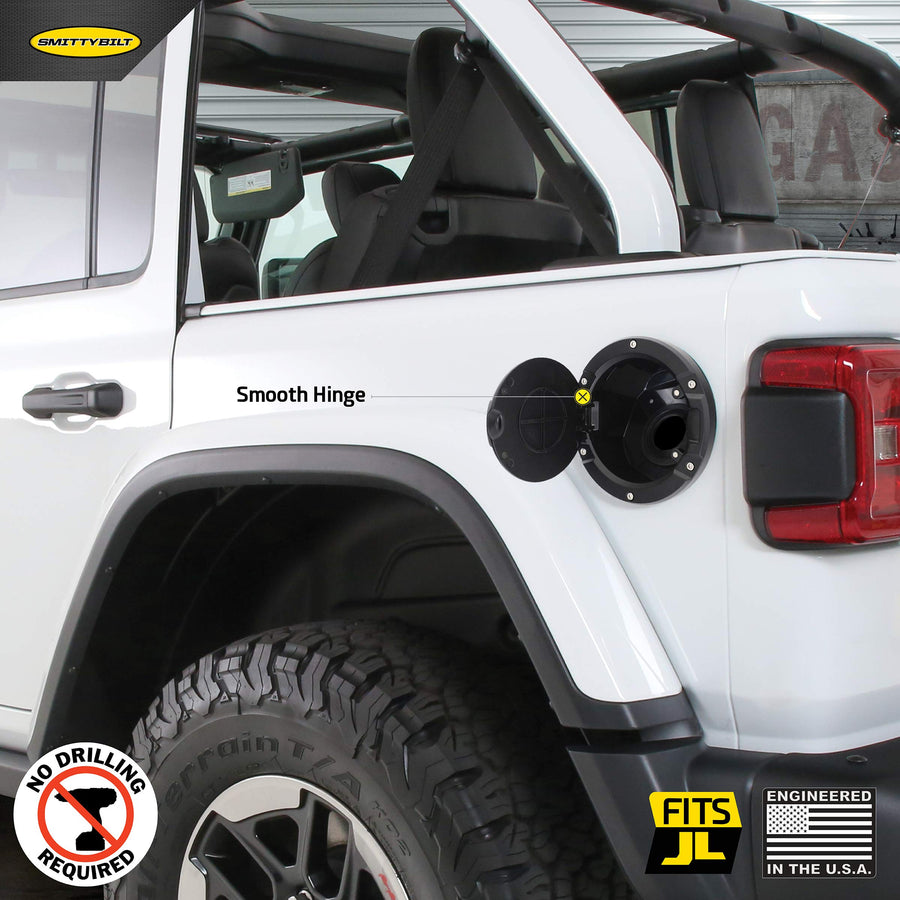 BILLET GAS COVER SmittyBilt BLACK - SB75008