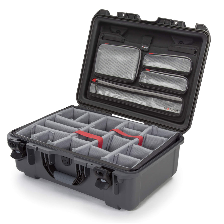 Graphite Nanuk 940 Waterproof Hard Case with Lid Organizer and Padded Divider