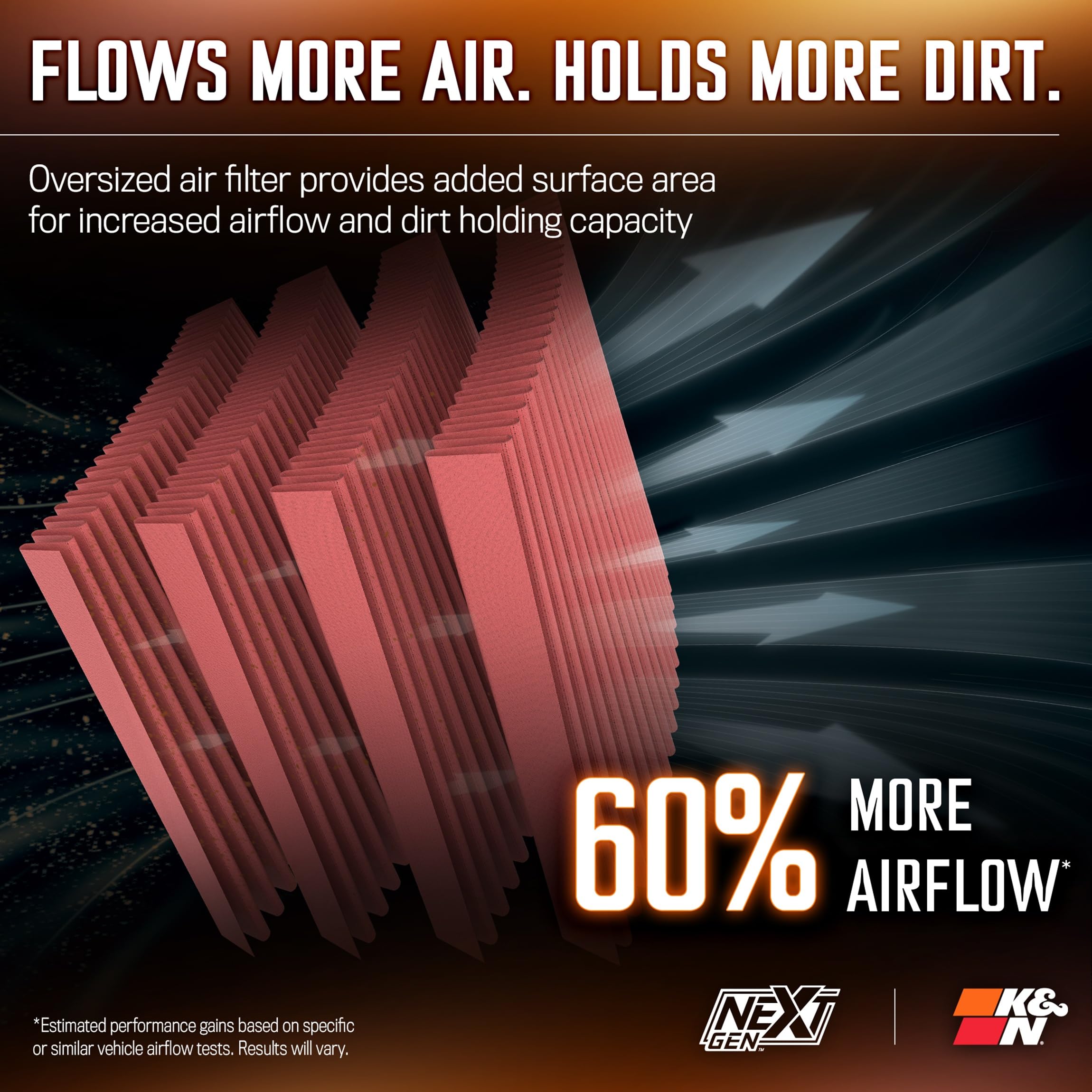 Cold Air Intake System K&N NextGen: High-Flow Cotton Filter: Compatible with 2012-2021 Toyota: Tundra, Sequoia, 50-9036