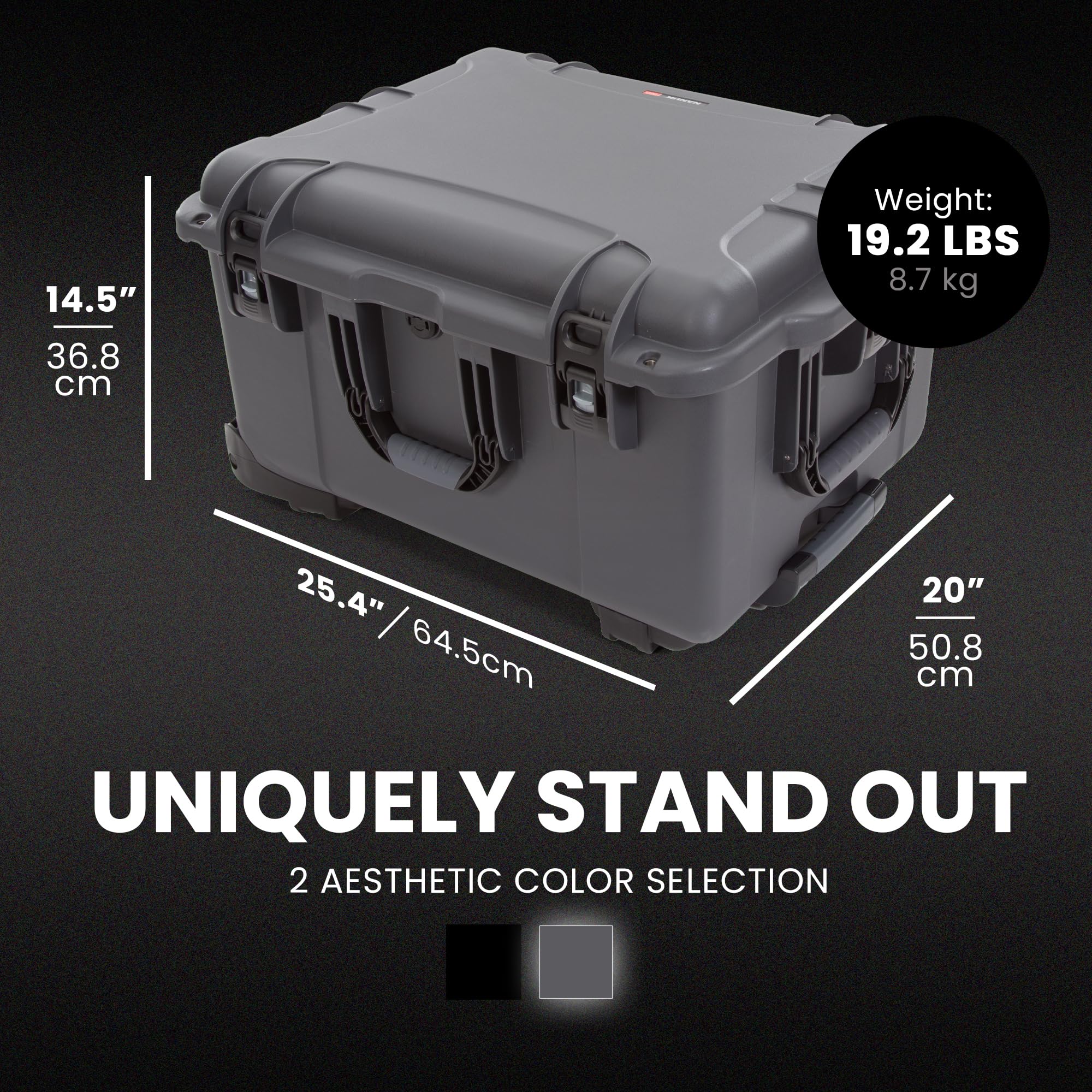 Pro Photo Kit NANUK 960 – Waterproof Travel Camera Hard Case with Padded Dividers and Wheels, 25.4” x 20” x 14.5” Dustproof and Impact-Resistant, Ideal for Heavy Loads – Graphite