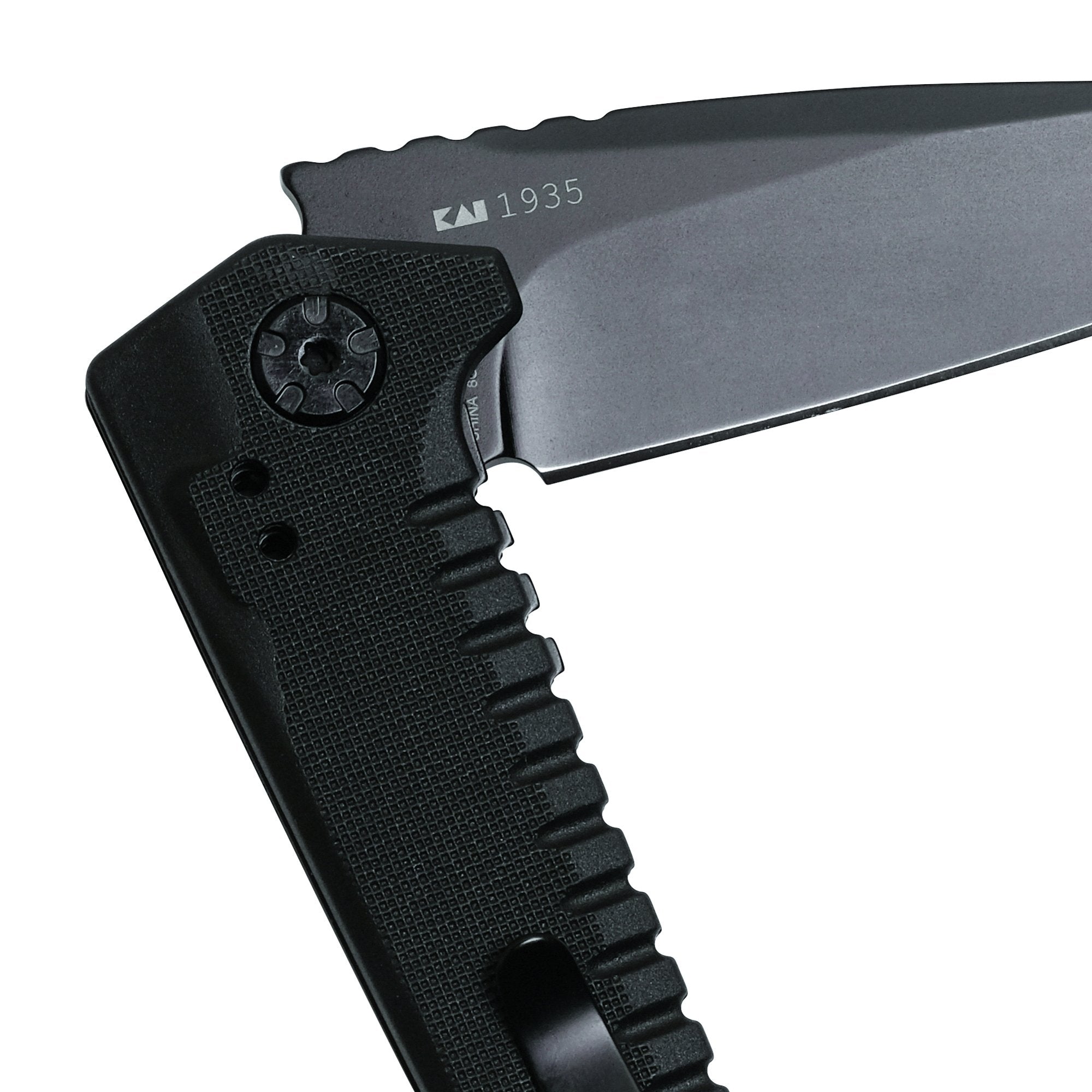 Fatback Kershaw Pocketknife, 3.5" 8Cr13MoV Steel Drop Point Plain Edge Blade, Tactical EDC, One-Handed Assisted Flipper Opening