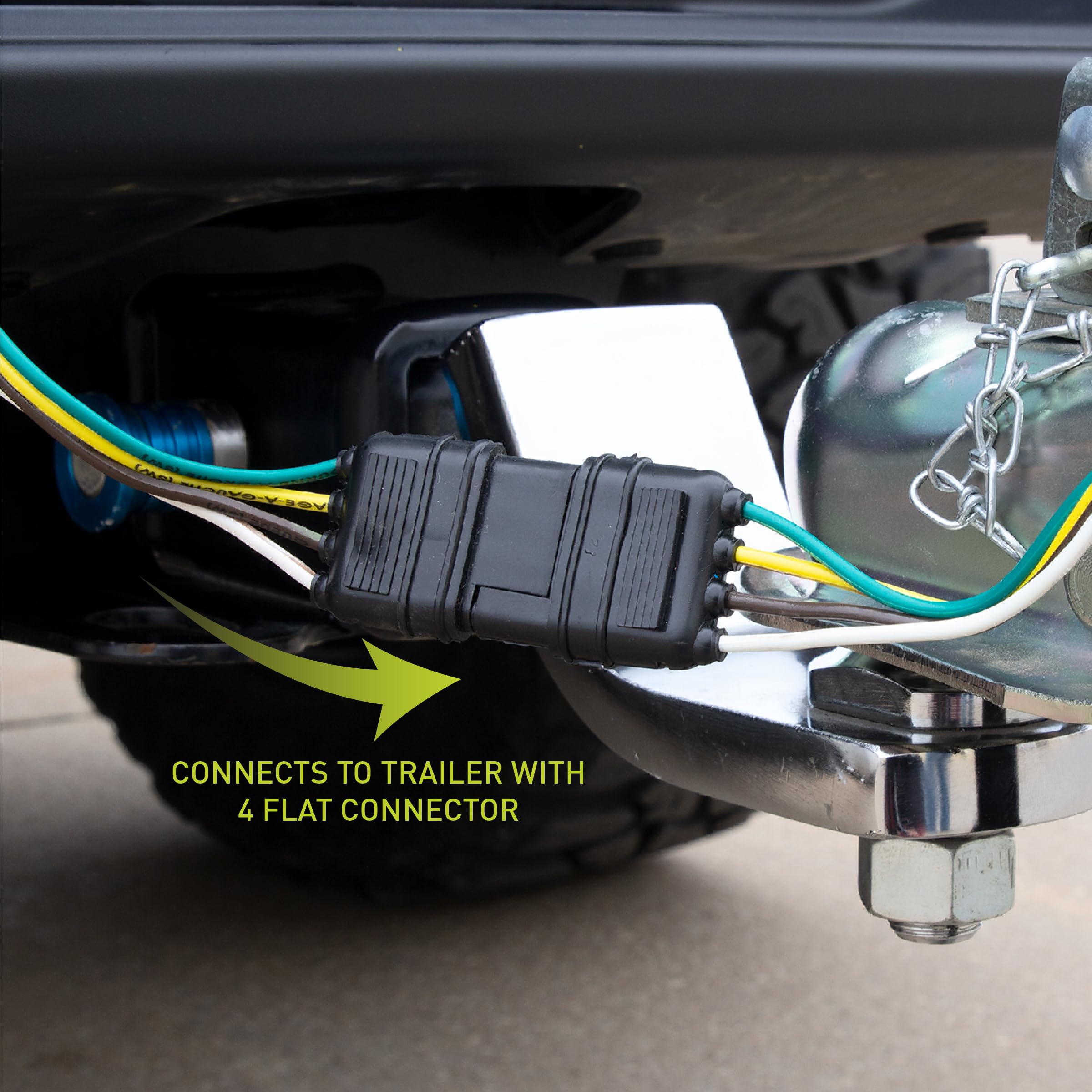 Vehicle Plug-In to Trailer Wiring Kit – 4-Way Flat Connector – Compatible with Select Full-Size Trucks and SUVs – Custom Fit, Weather-Resistant, Easy Installation