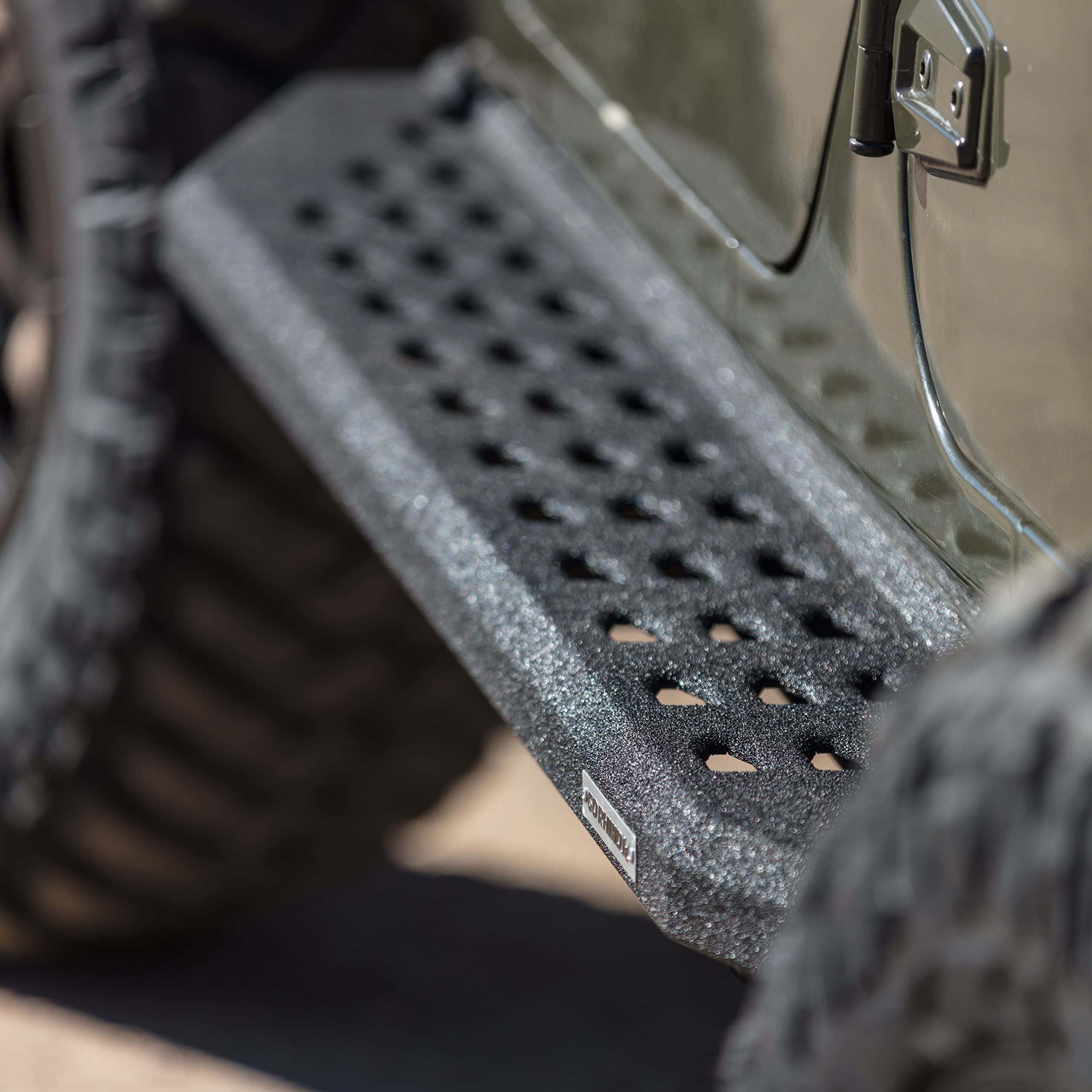 RB20 Running Boards & Brackets Go Rhino | Galvanized Steel, Protective Bedliner Coating | 69451687T | Fits 2020-2024 Jeep Gladiator JT, 4-Door