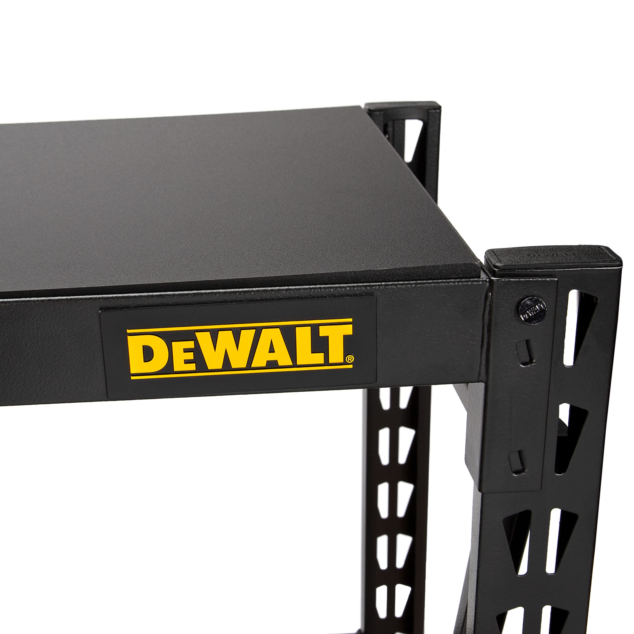 DEWALT Garage Shelving Industrial Storage Rack, 3 Heavy Duty Adjustable Laminate Deck Shelves, 50”W x 18”D x 48”H, 4,500 lb. Capacity, Black
