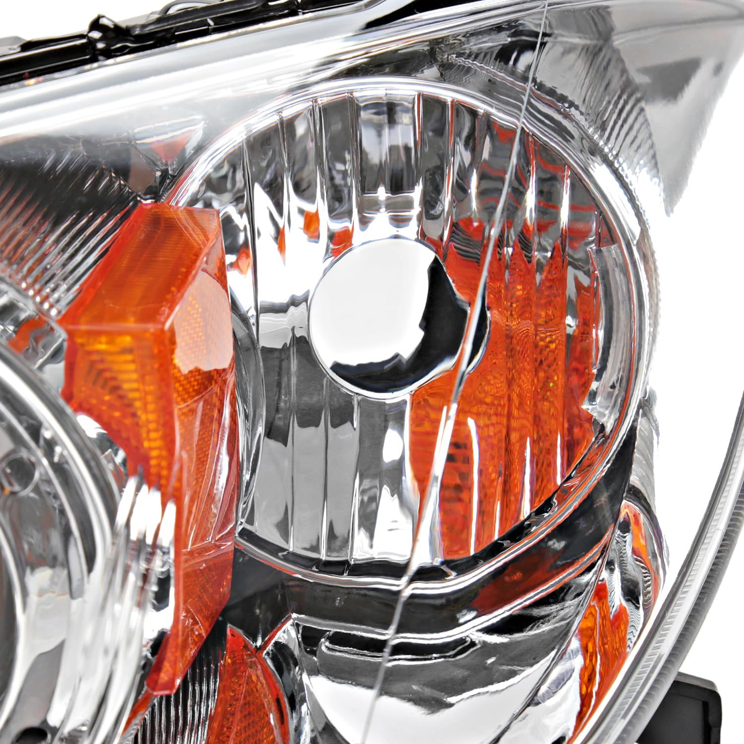 Chrome Halogen Projector Headlights SPEC-D TUNING Compatible with 2004-2009 Mazda 3 4Dr Sedan, Left + Right Pair Headlamps Assembly