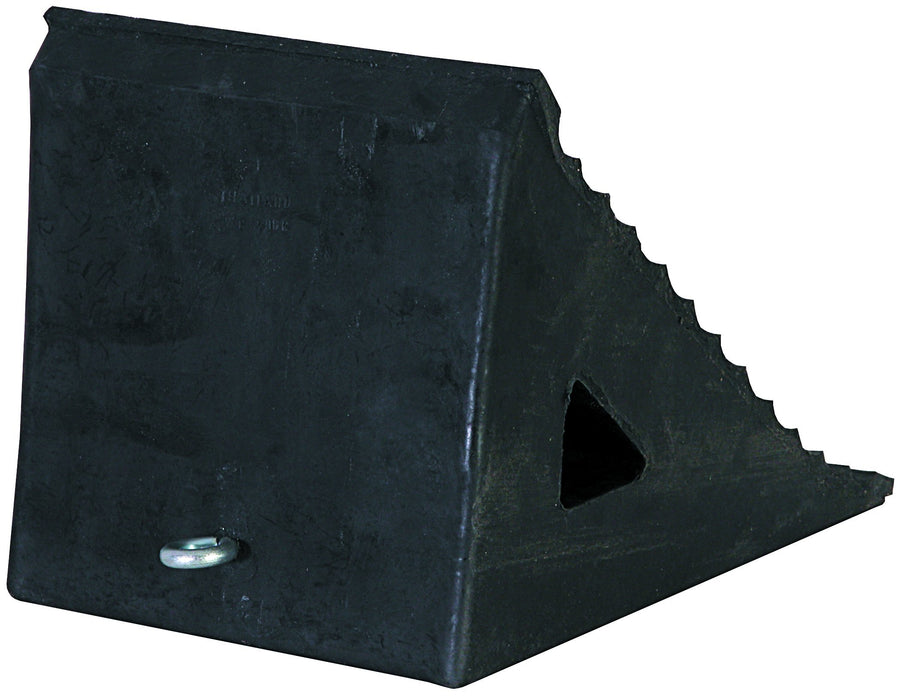 Rubber Buyers Products WC796R Wheel Chock Reinforced with Chain Eye, 7 x 9.5 x 7 in, Sun, Oil & Salt Resistant, Keeps Vehicles & Trailers in Place, Heavy Duty Wheel Chocks for Cars, Trucks & RVs