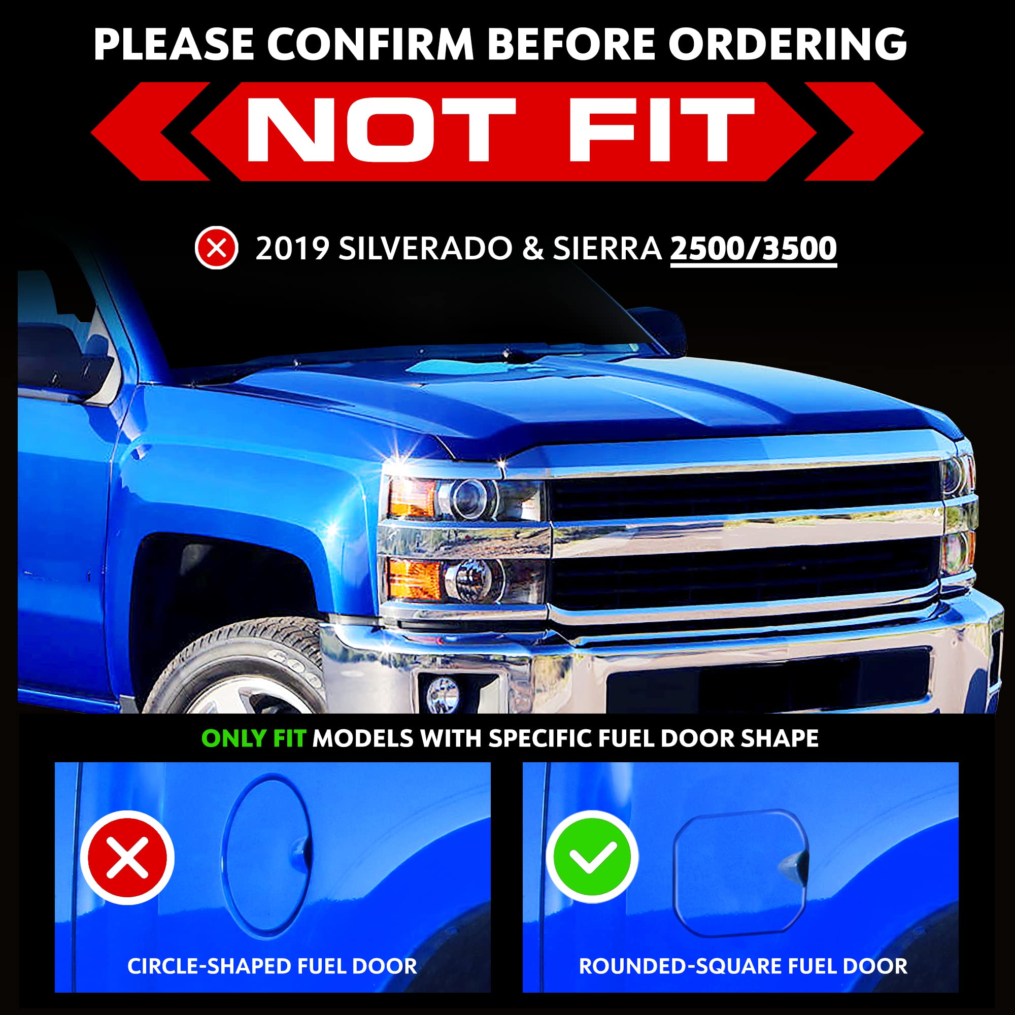 6" Tyger Auto Riser Running Boards Compatible with 2019-2026 Chevy Silverado GMC Sierra 1500; 2020-2026 2500 3500HD | Crew Cab | TG-RS6C60248 | Side Step Rails Nerf Bars