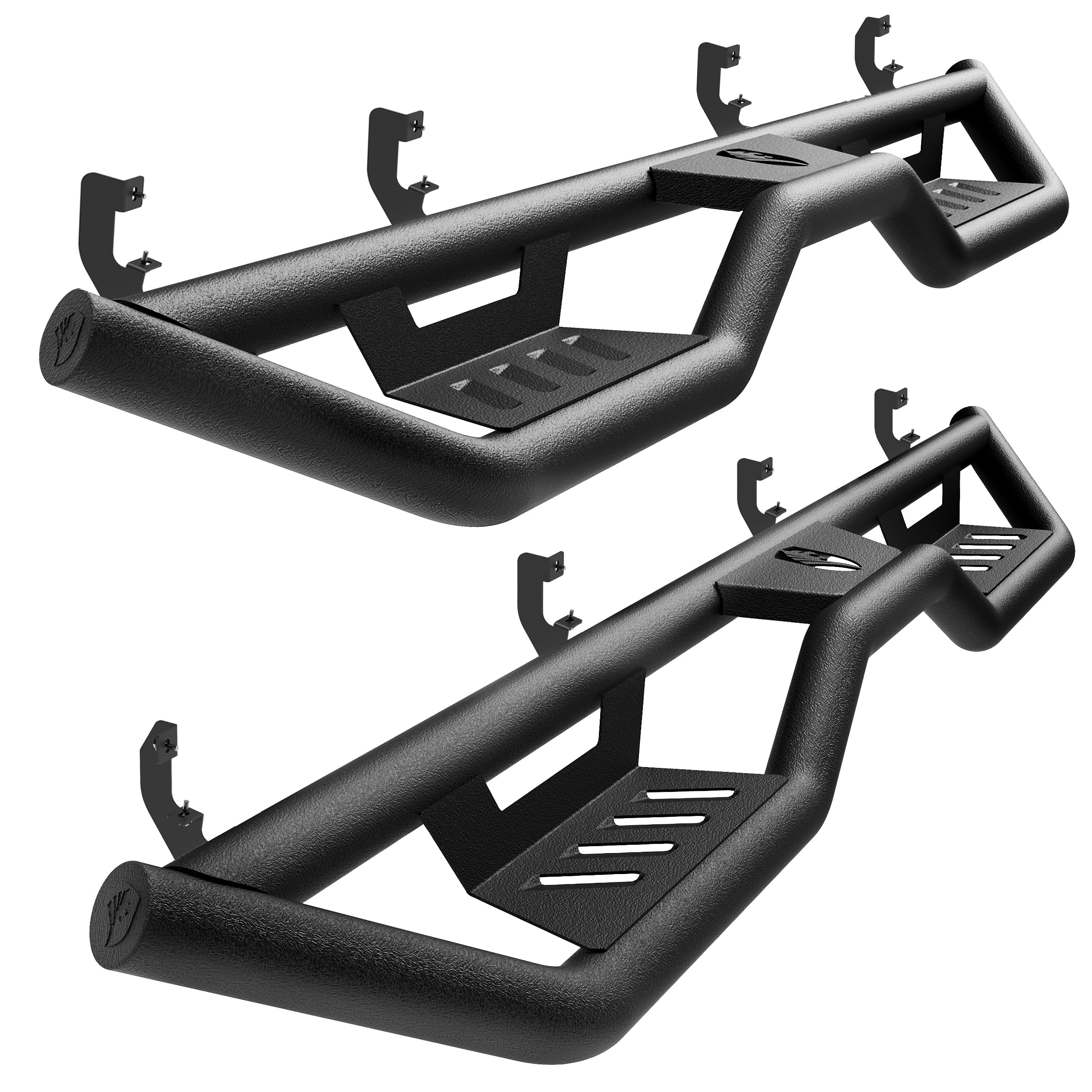 Tyger Auto Kobra Tyger Running Boards Compatible with 2019-2026 Chevy Silverado GMC Sierra 1500; 2020-2026 2500 3500HD | Crew Cab | TG-KB2C25001 | Textured Black Drop Step Rail