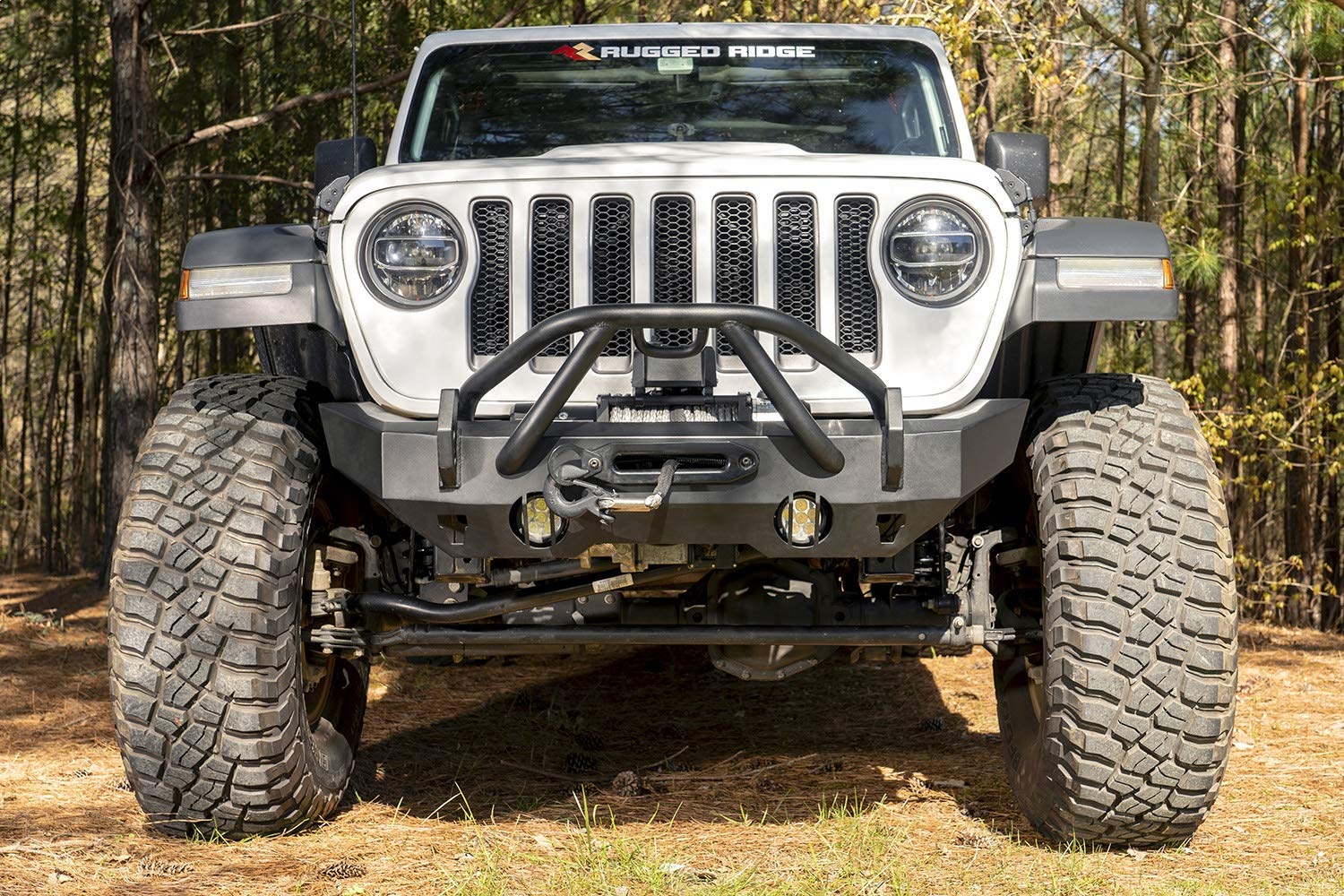 X-Striker Bar Rugged Ridge HD Bumper | Textured Black, Steel | 11540.61 | Fits HD Bumpers from Rugged Ridge
