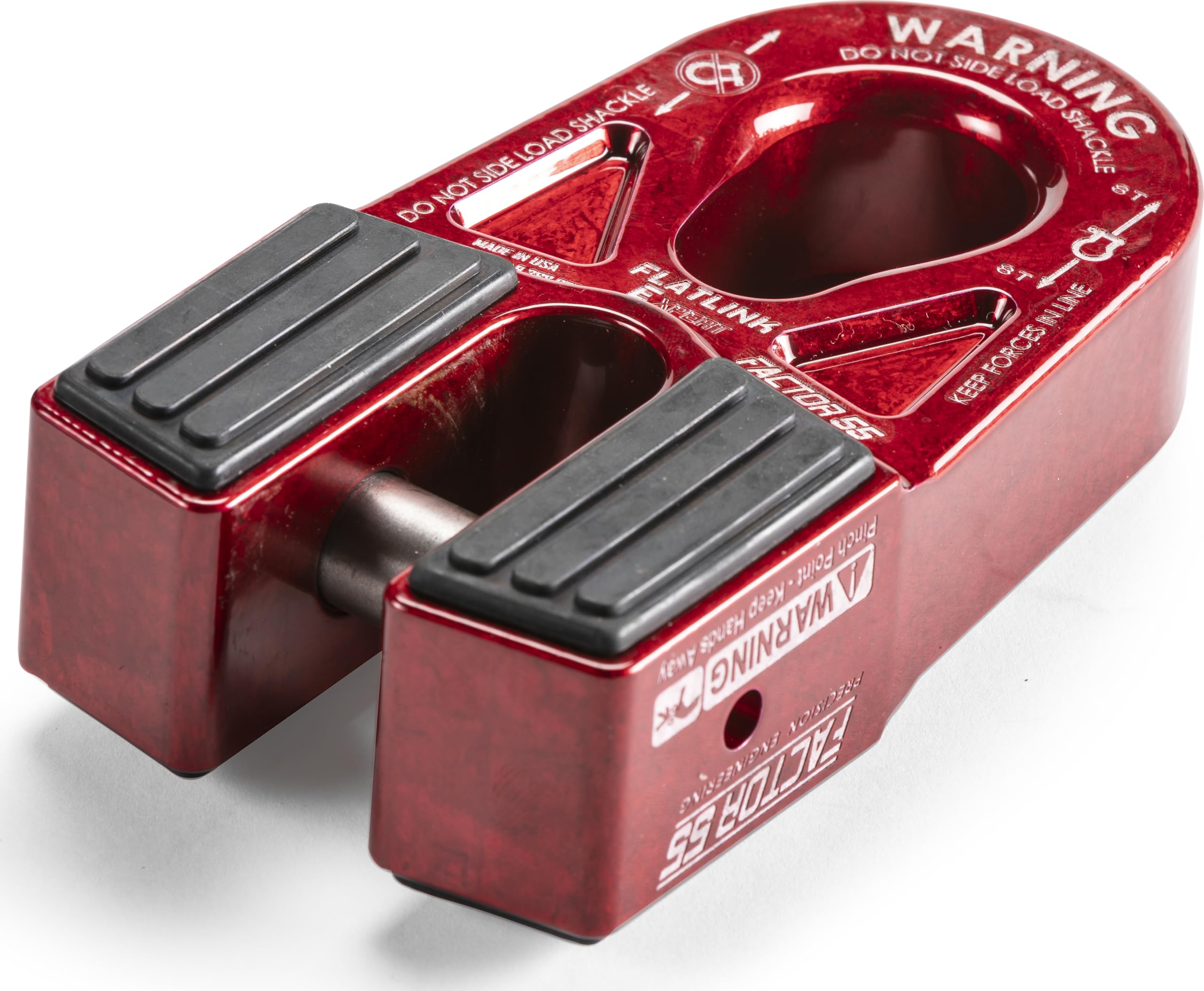 Flatlink E Factor 55 Closed Winch System, Compatible with All Roller Fairlead License Plate Brackets - Red