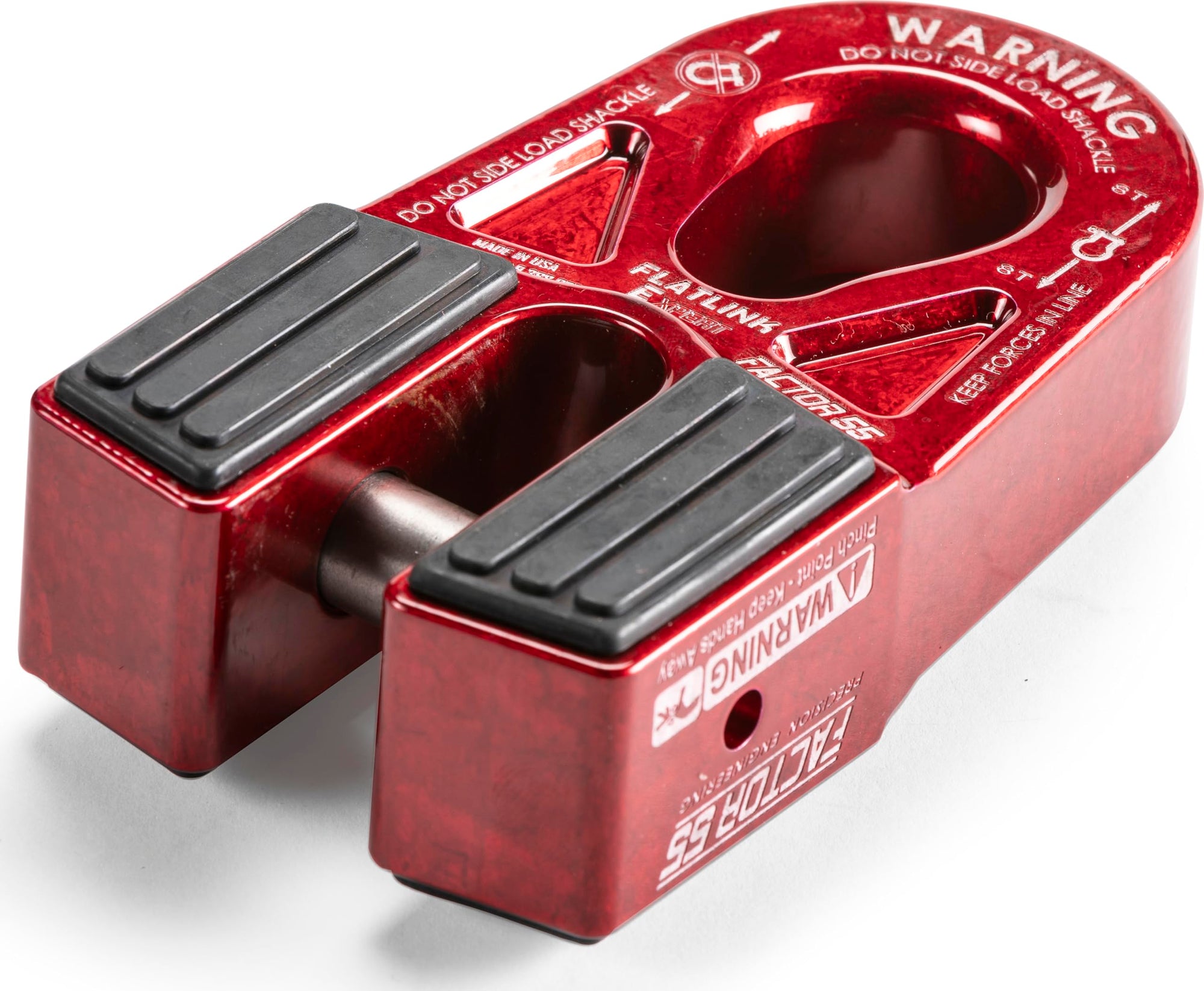 Flatlink E Factor 55 Closed Winch System, Compatible with All Roller Fairlead License Plate Brackets - Red