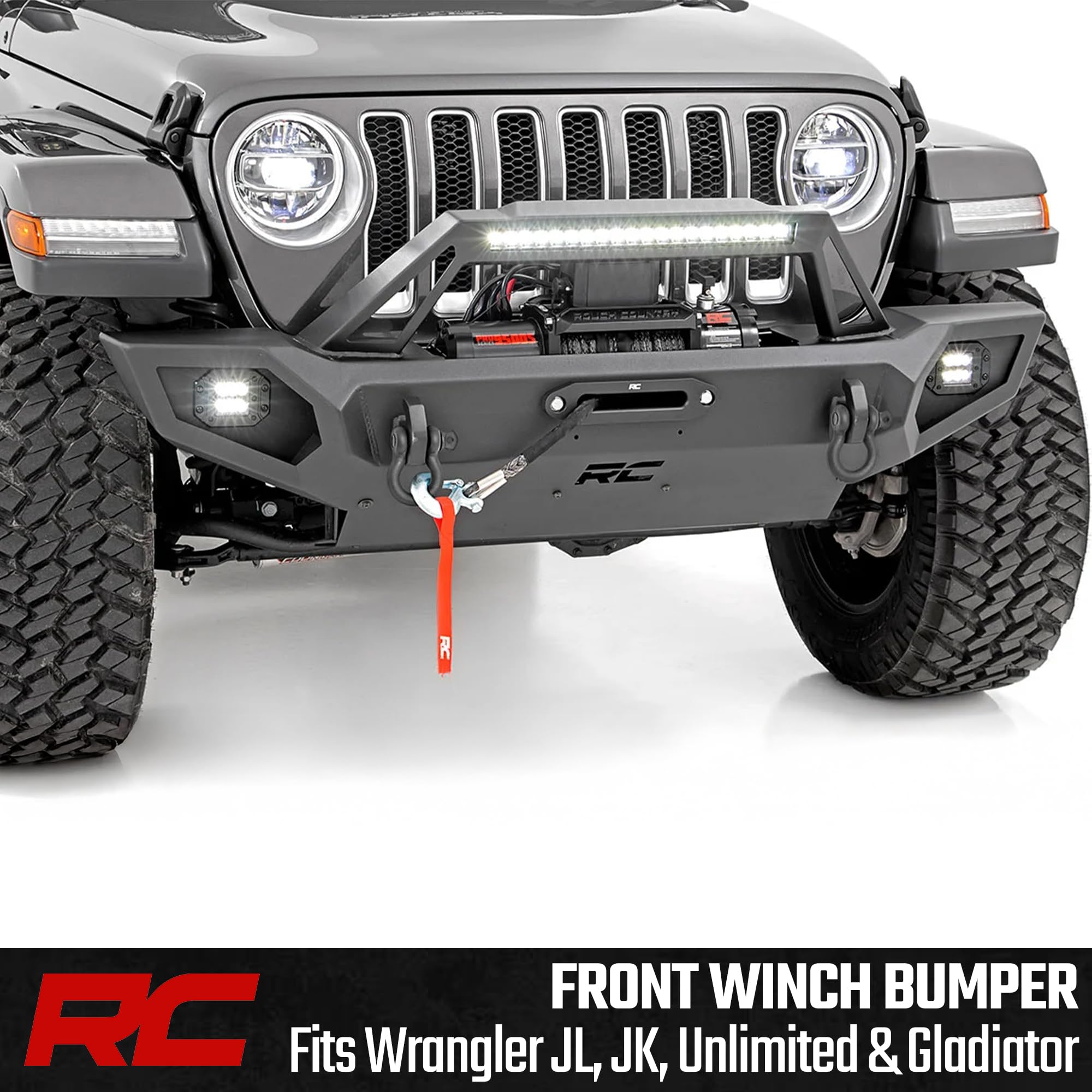 Rough Country Winch Front Bumper for Jeep Wrangler JK/JL & Gladiator JT - 10585