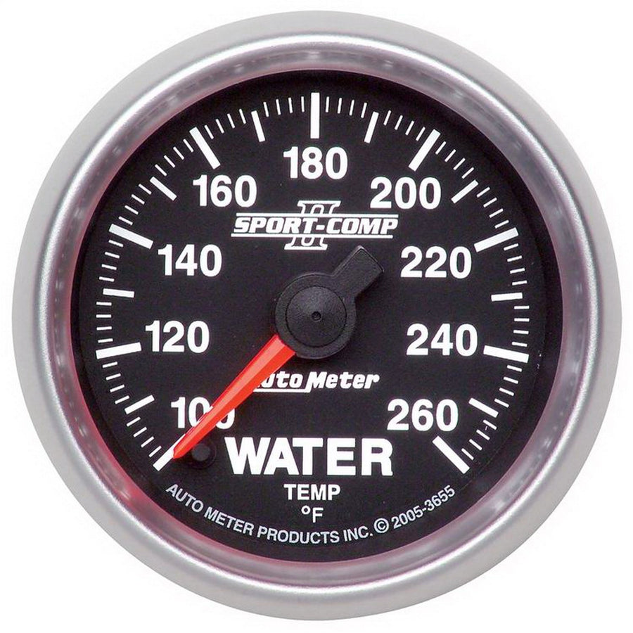 Auto Meter 3655 2-1/16" Full Sweep Electric Water Temperature Gauge 100-260 F