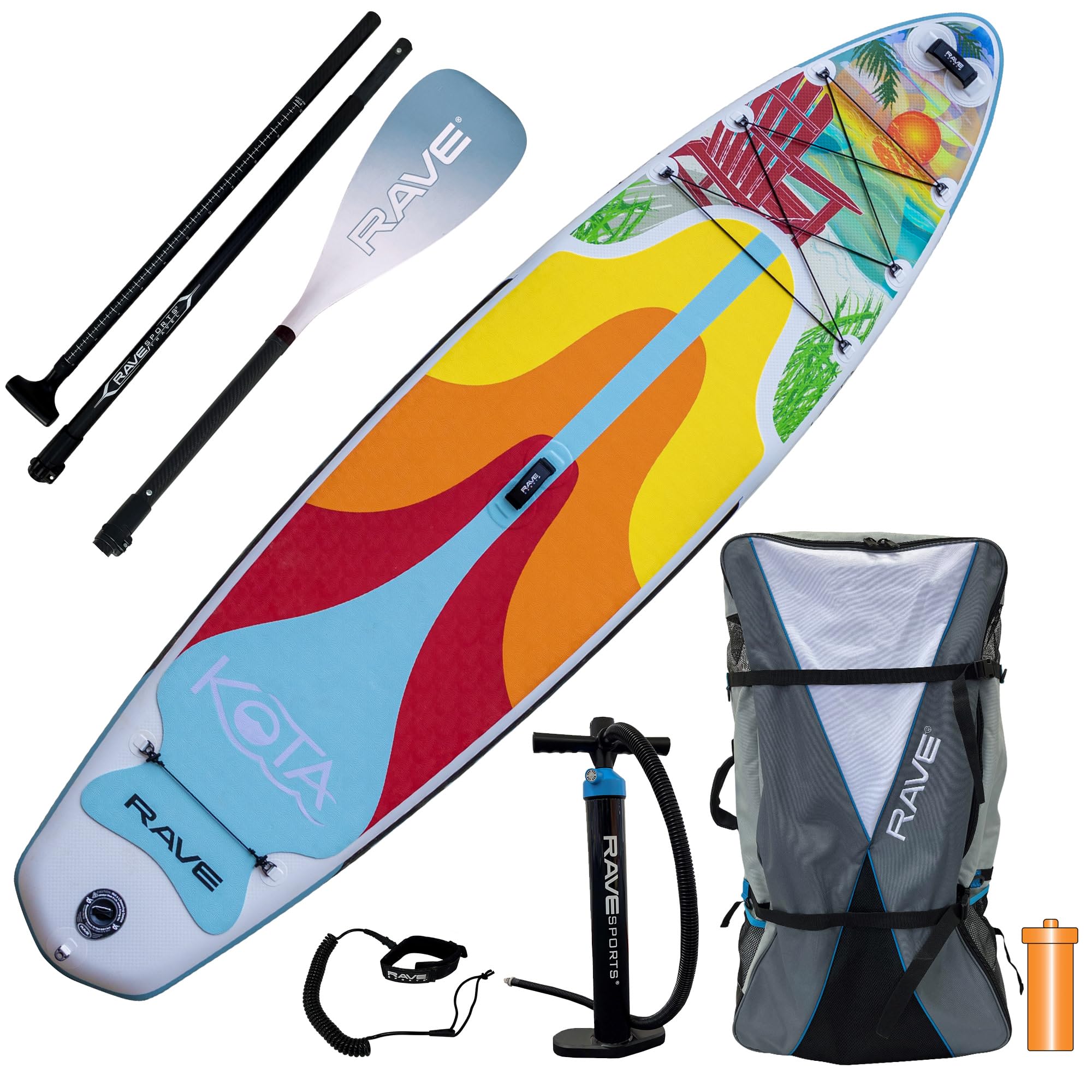 Kota Series RAVE Sports Inflatable Stand Up Paddle Boards 11 ft 2 in with Premium SUP Paddle Board Accessories, Stable Design & Non-Slip Comfort Deck for Youth & Adults