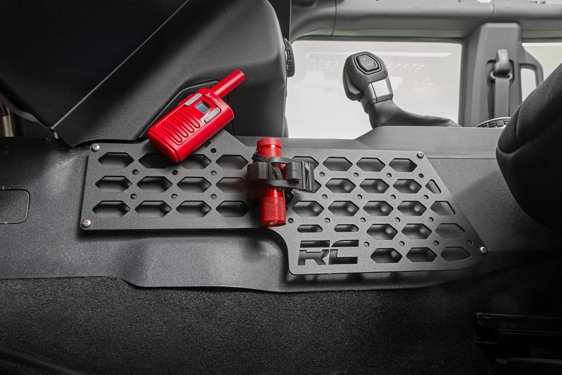 Rough Country Molle Mounting Panel Kit for Ford Bronco Center Console (2021-2025) - Durable Steel Panel for Secure Gear Storage, Easy to Install