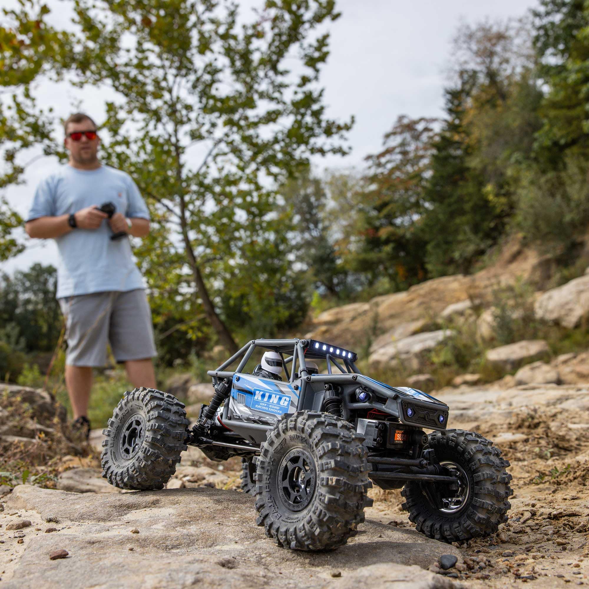 Axial RC Truck 4WS UTB18 Capra 1/18th 4x4 RTR (Comes with Everything Needed to Run), Blue, AXI-1750T1