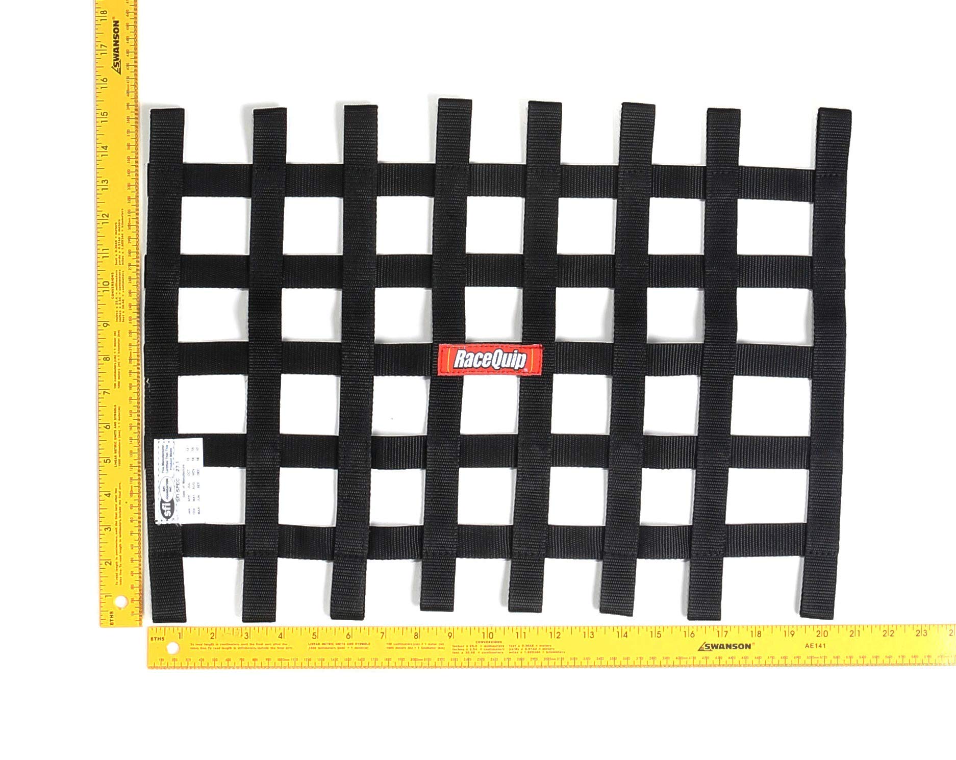 Window Net RaceQuip® 726002RQP SFI 27.1-1 in Webbing 15 x 21in Rectangle - Black