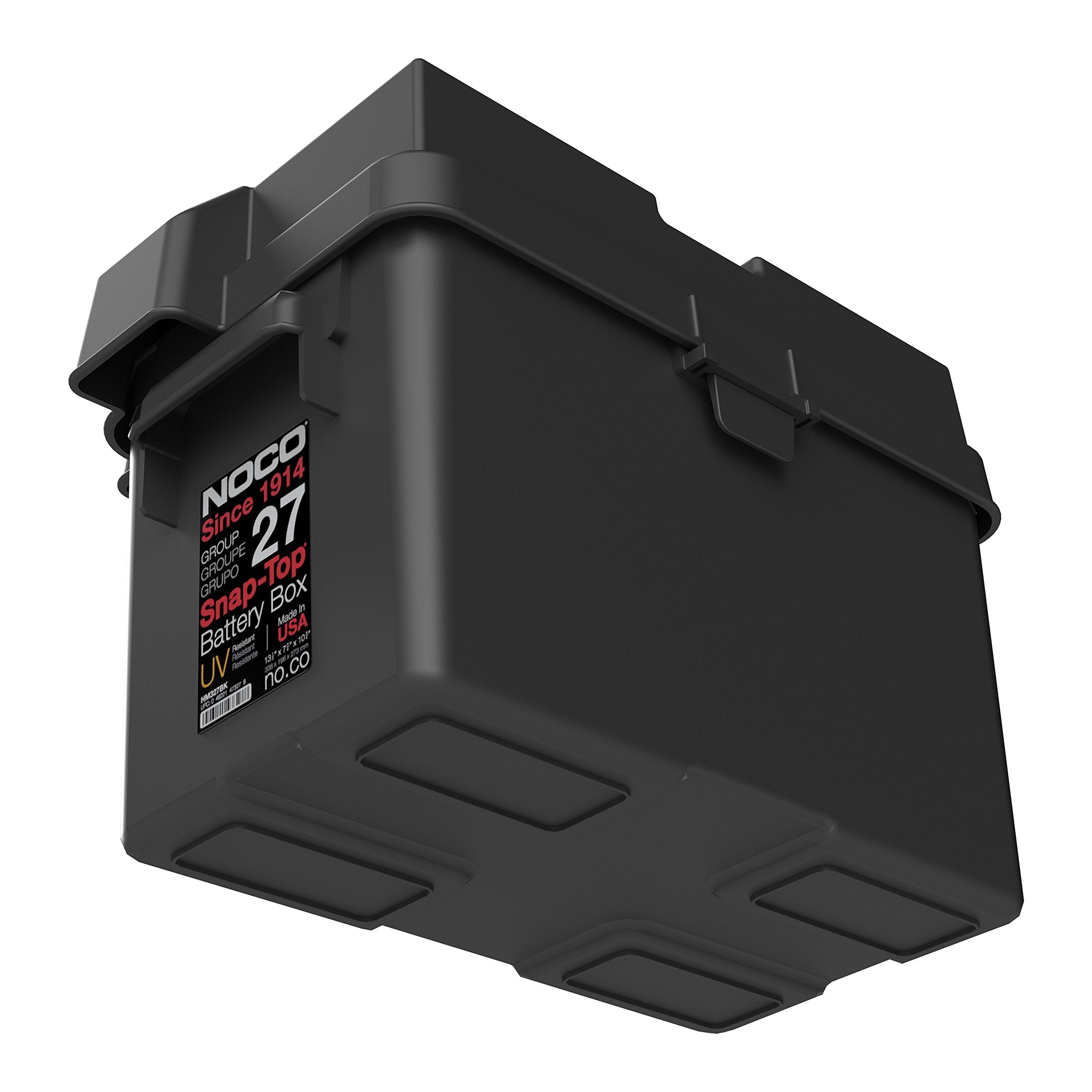 NOCO HM327BKS Snap-Top Battery Box, Group 27 12V Outdoor Waterproof Battery Box for Marine, Automotive, RV, Boat, Camper and Travel Trailer Batteries
