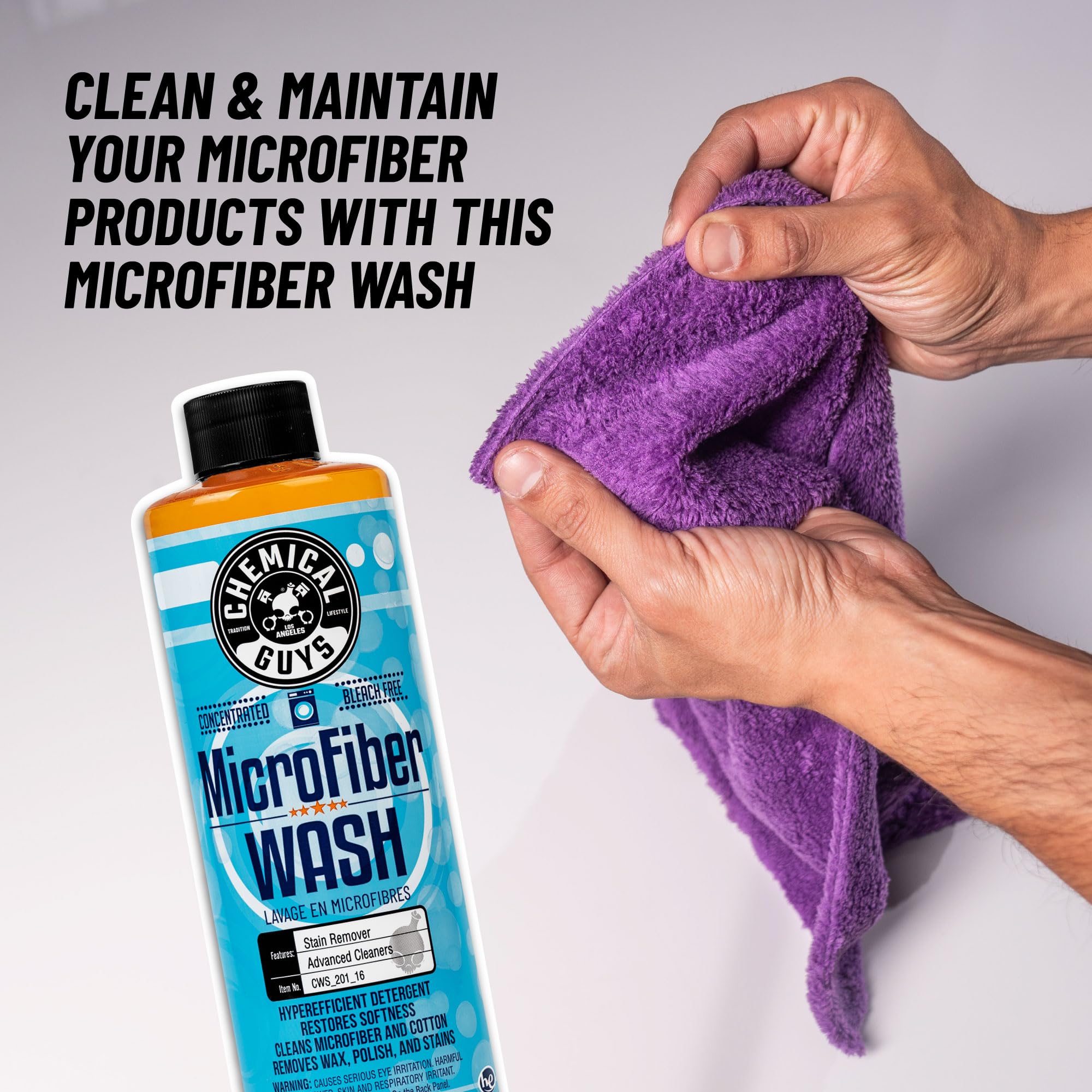Chemical Guys Car Wash Towel and Microfiber Cleaning Cloth Detergent - Concentrated Cleaner for Towels, Microfiber Cloths, and Pads - Removes Dirt, Wax, Grease, Stains, Orange Scent - 128 oz