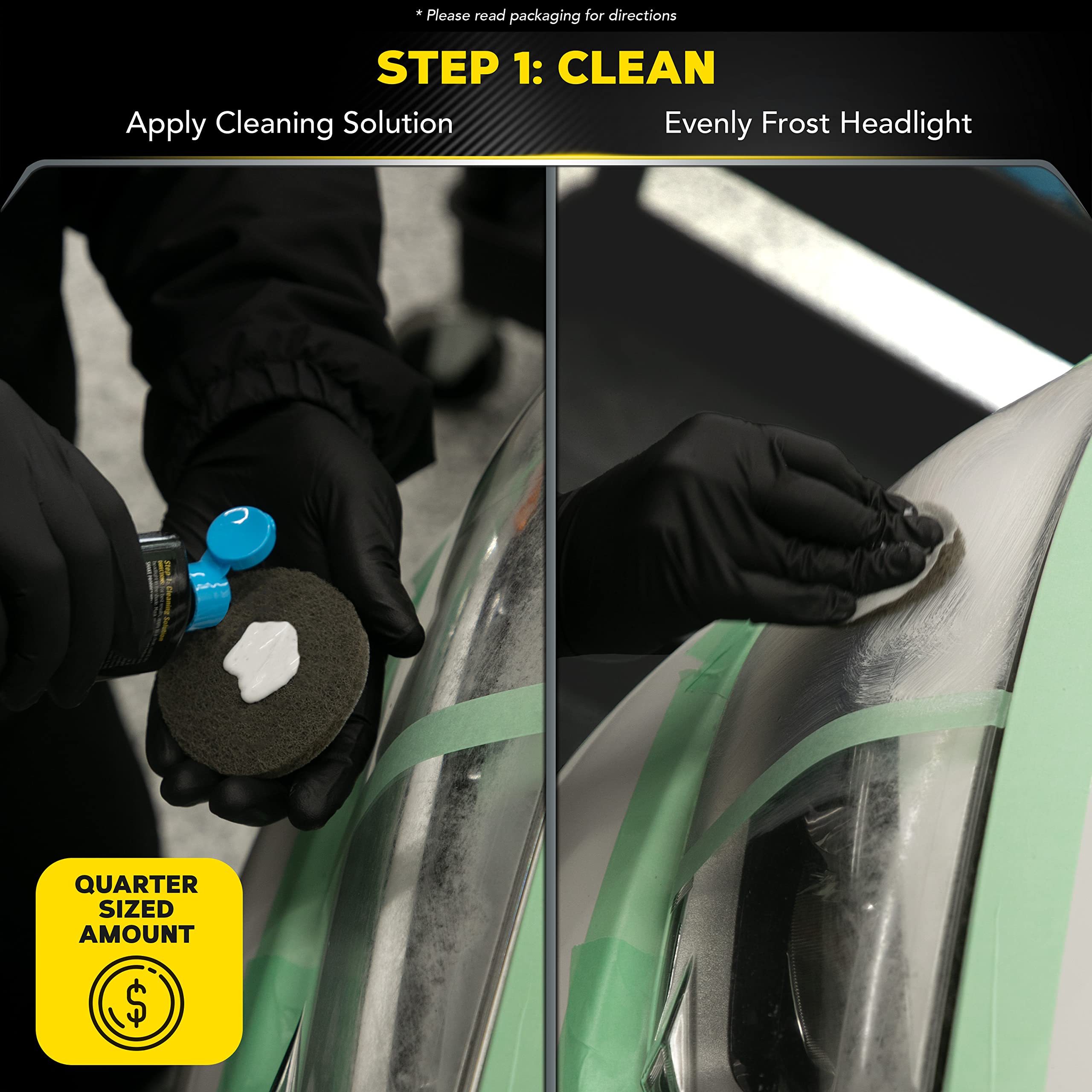Meguiar's Headlight Restoration Kit Two Step, Headlight Cleaner Restores Clear Car Plastic and Protects from Re-Oxidation, Includes Headlight Coating and Cleaning Solution - 4 Count (1 Pack)