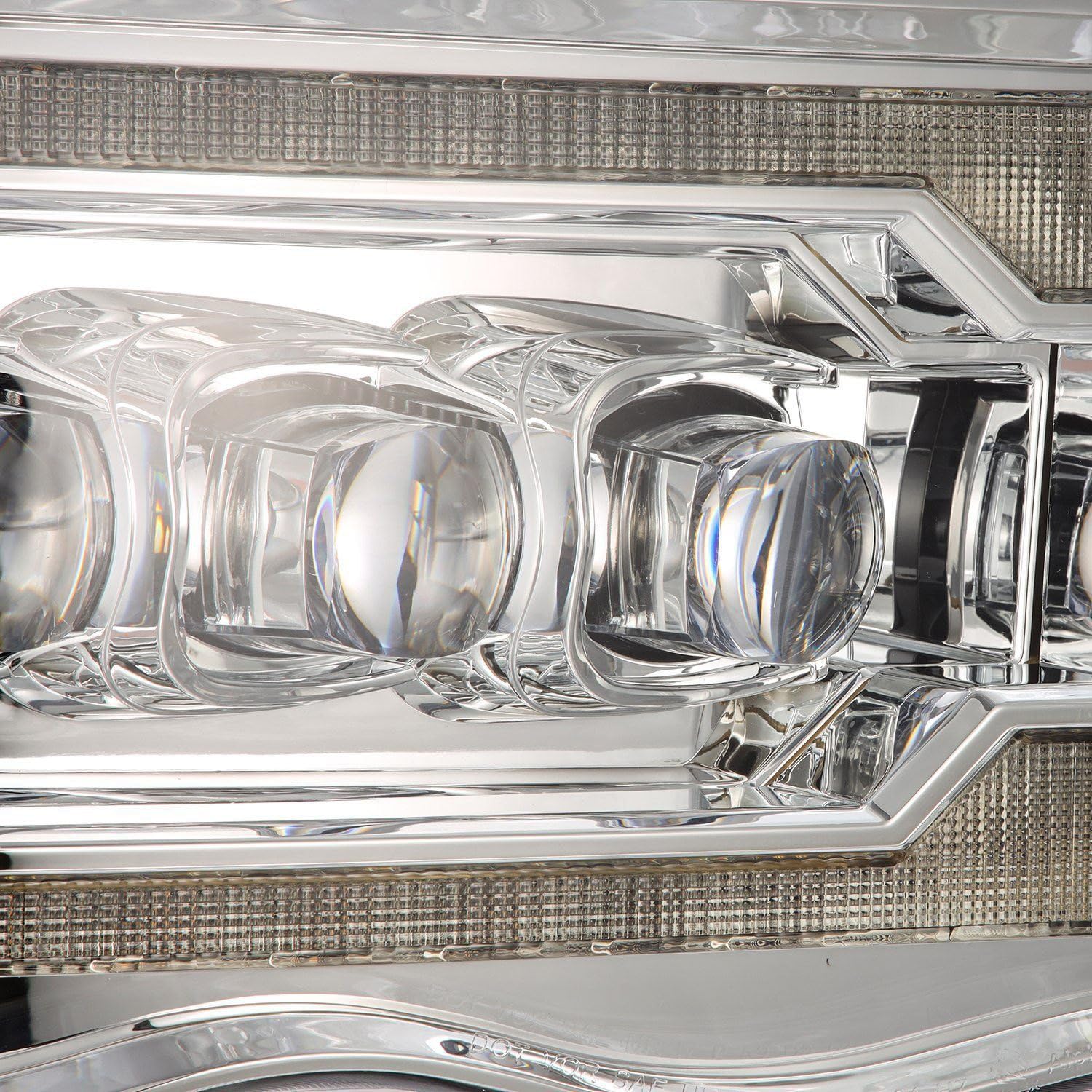 NOVA LED Proj Headlights AlphaRex 02-05 Dodge Ram 1500 Plank Style Chrome w/Activ Light/Seq Signal